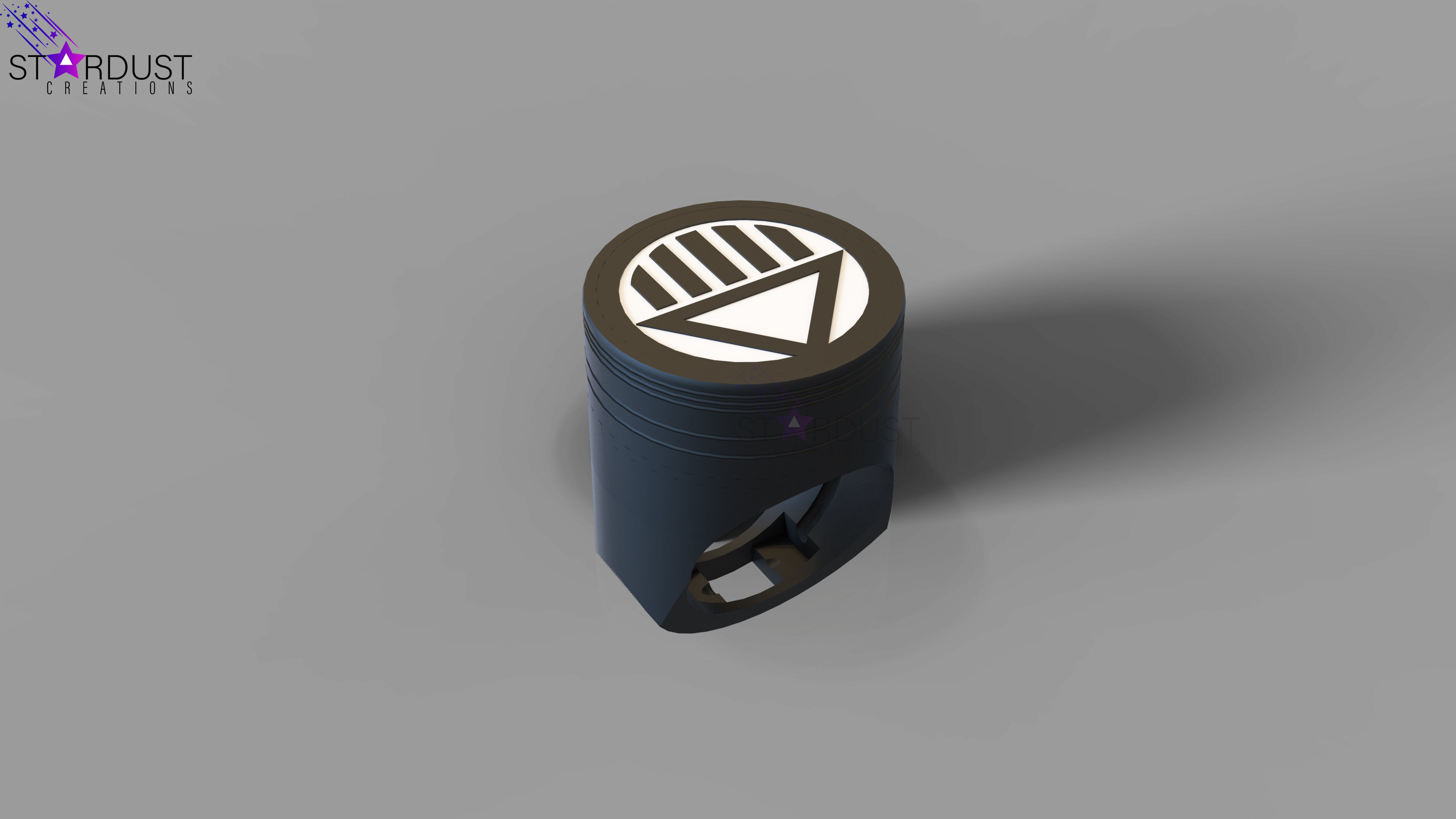 Black Lantern Ring with LED light 3D print model_2