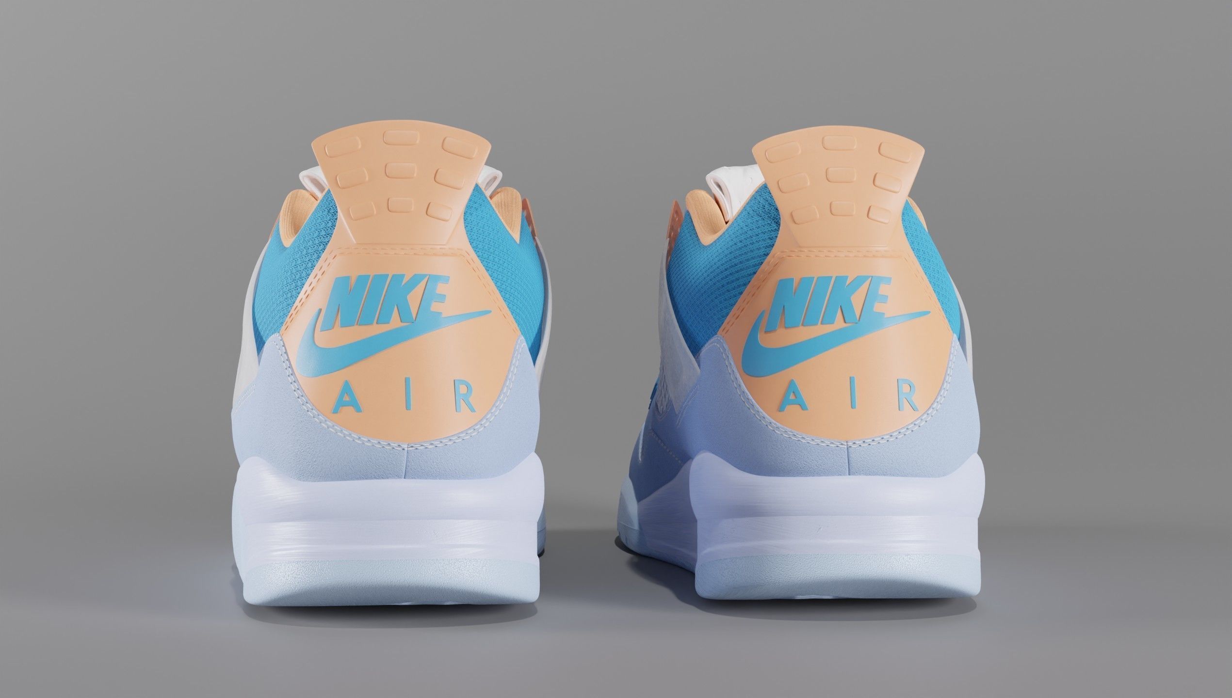Jordan 4 Union LA Blue Low-poly 3D model_9