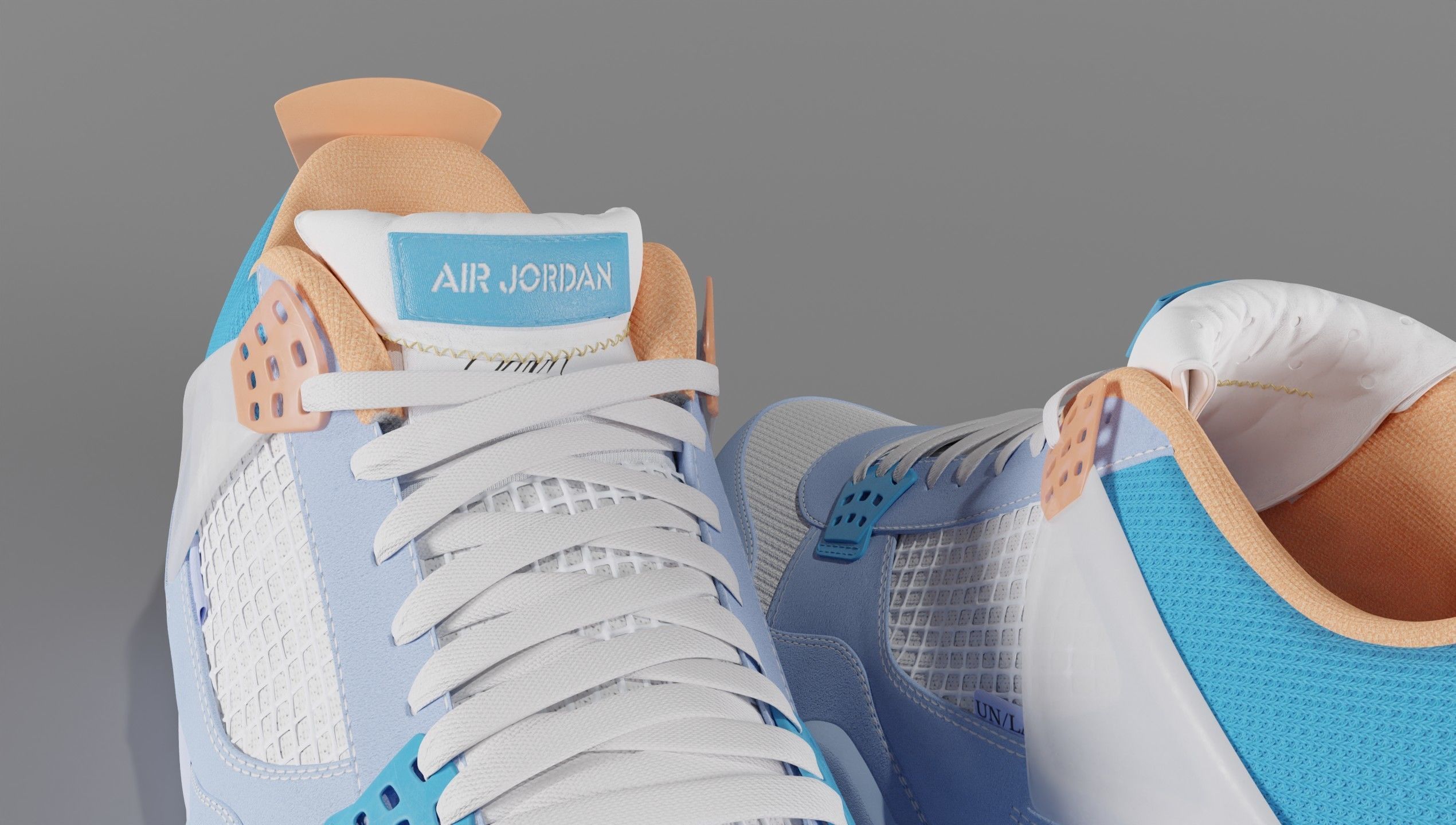 Jordan 4 Union LA Blue Low-poly 3D model_63
