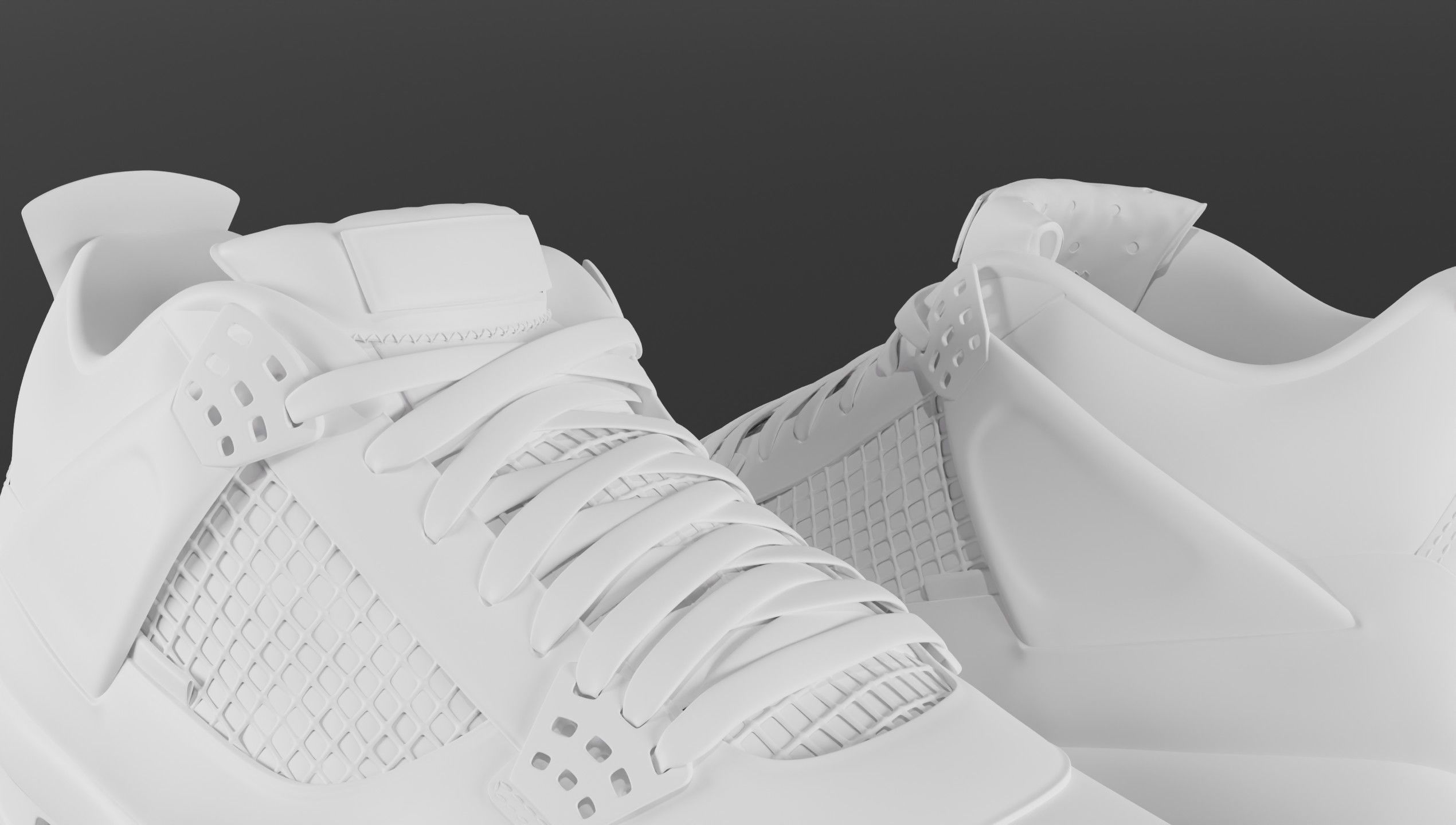 Jordan 4 Union LA Blue Low-poly 3D model_23