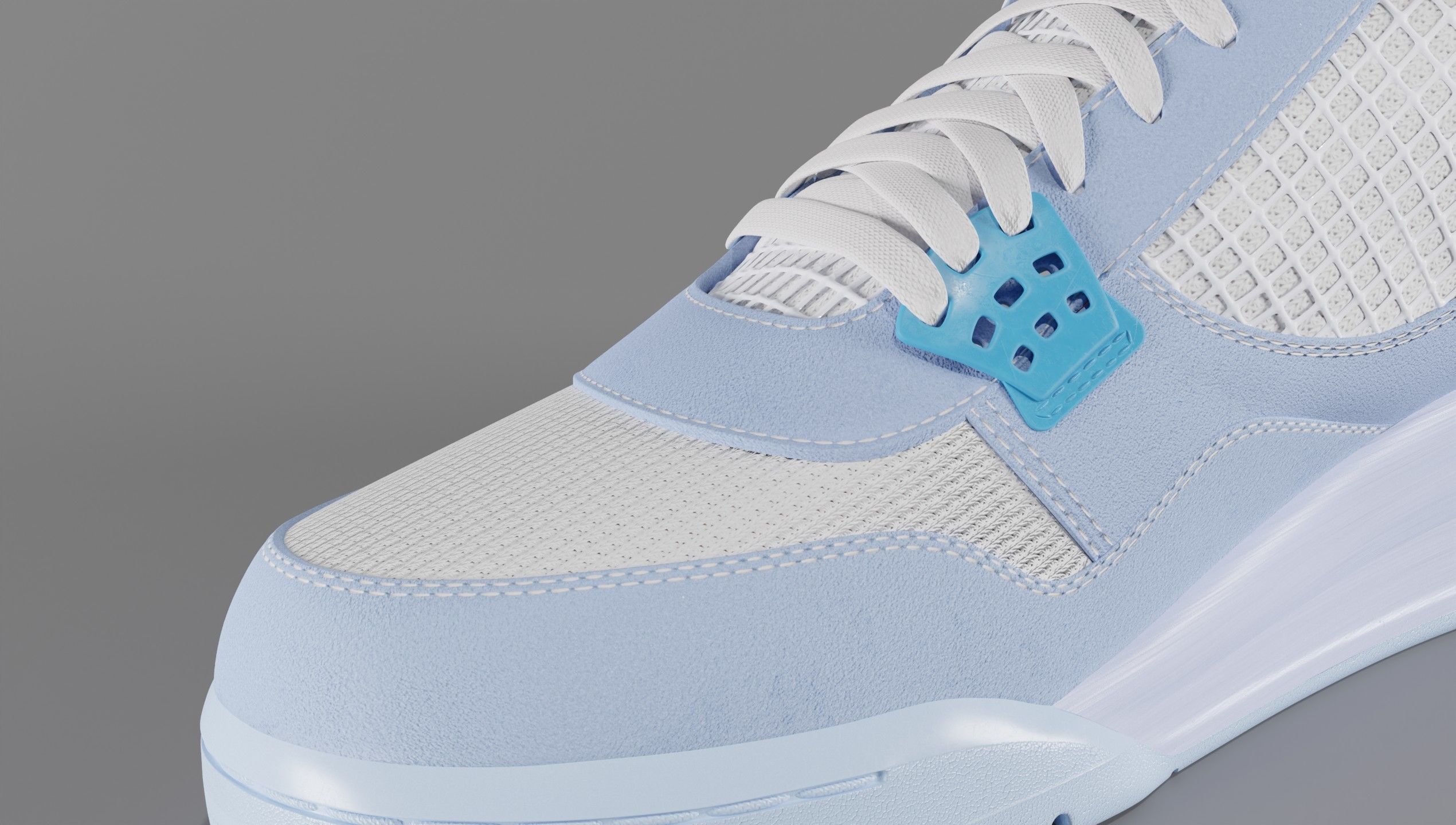 Jordan 4 Union LA Blue Low-poly 3D model_17