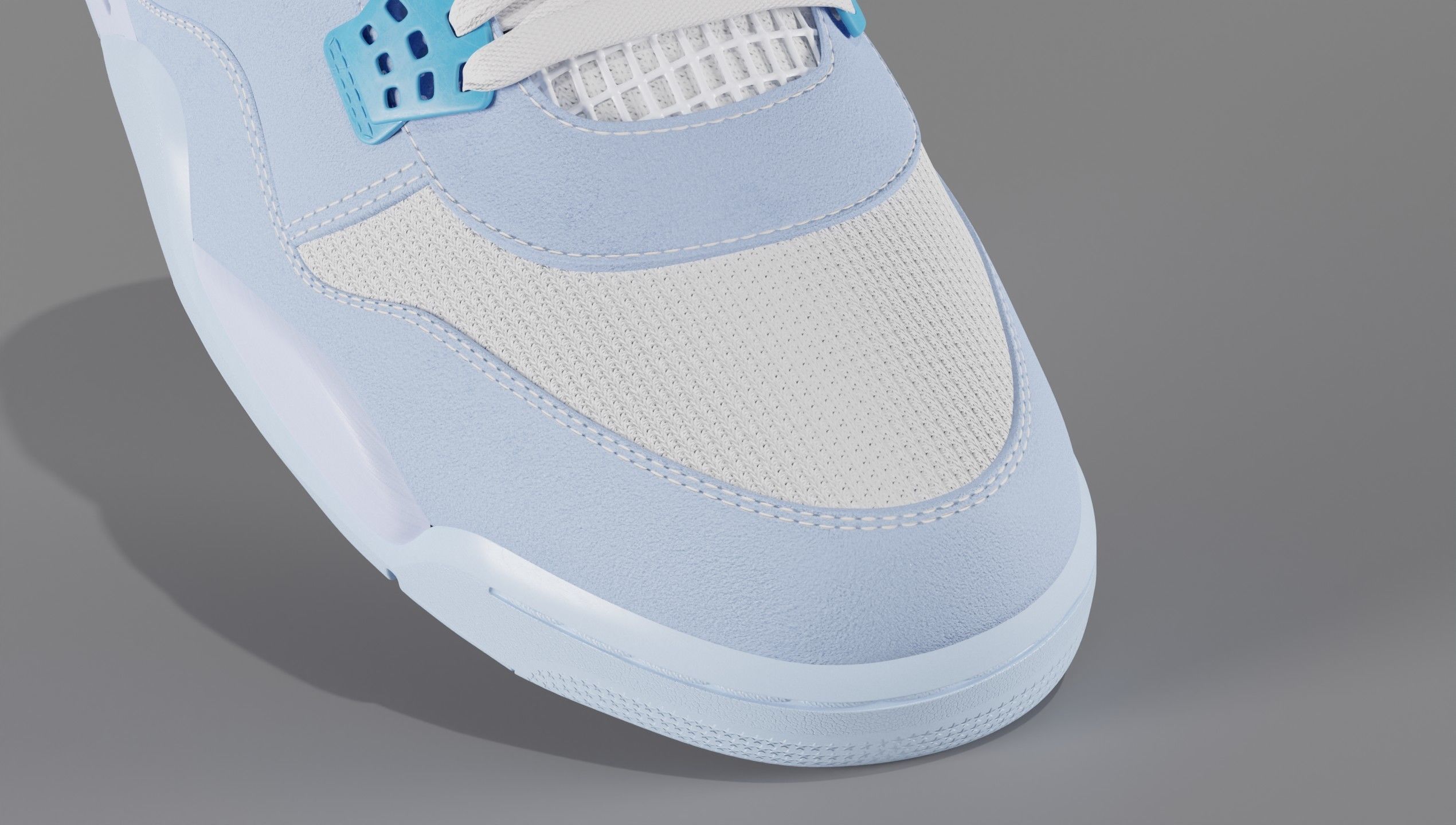 Jordan 4 Union LA Blue Low-poly 3D model_14