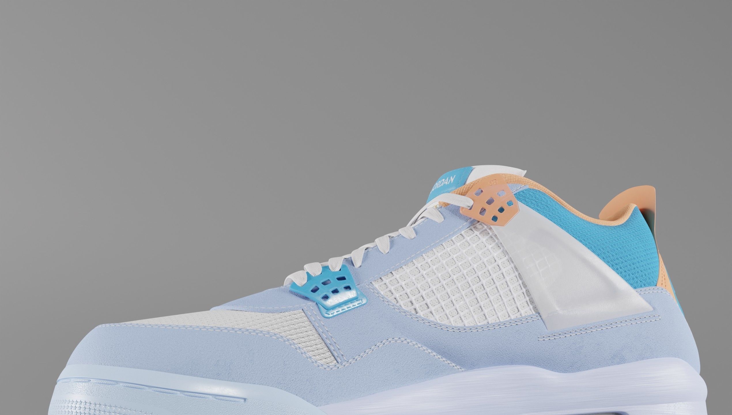 Jordan 4 Union LA Blue Low-poly 3D model_57