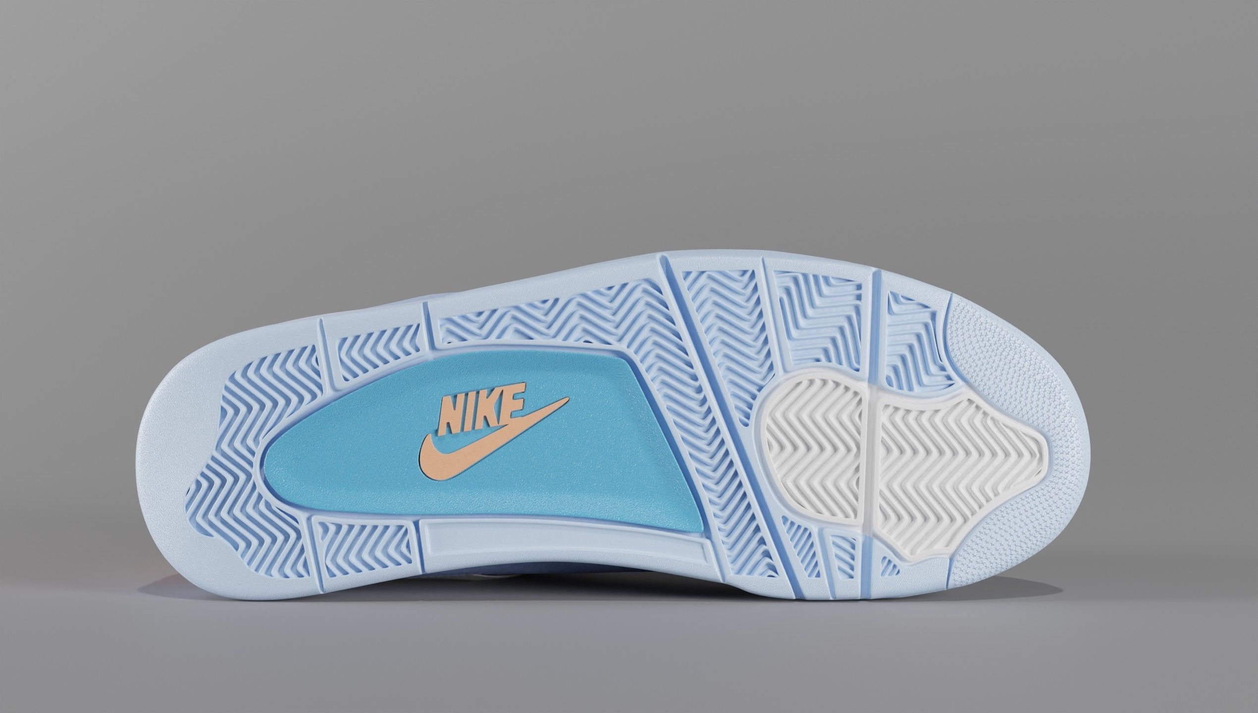 Jordan 4 Union LA Blue Low-poly 3D model_5