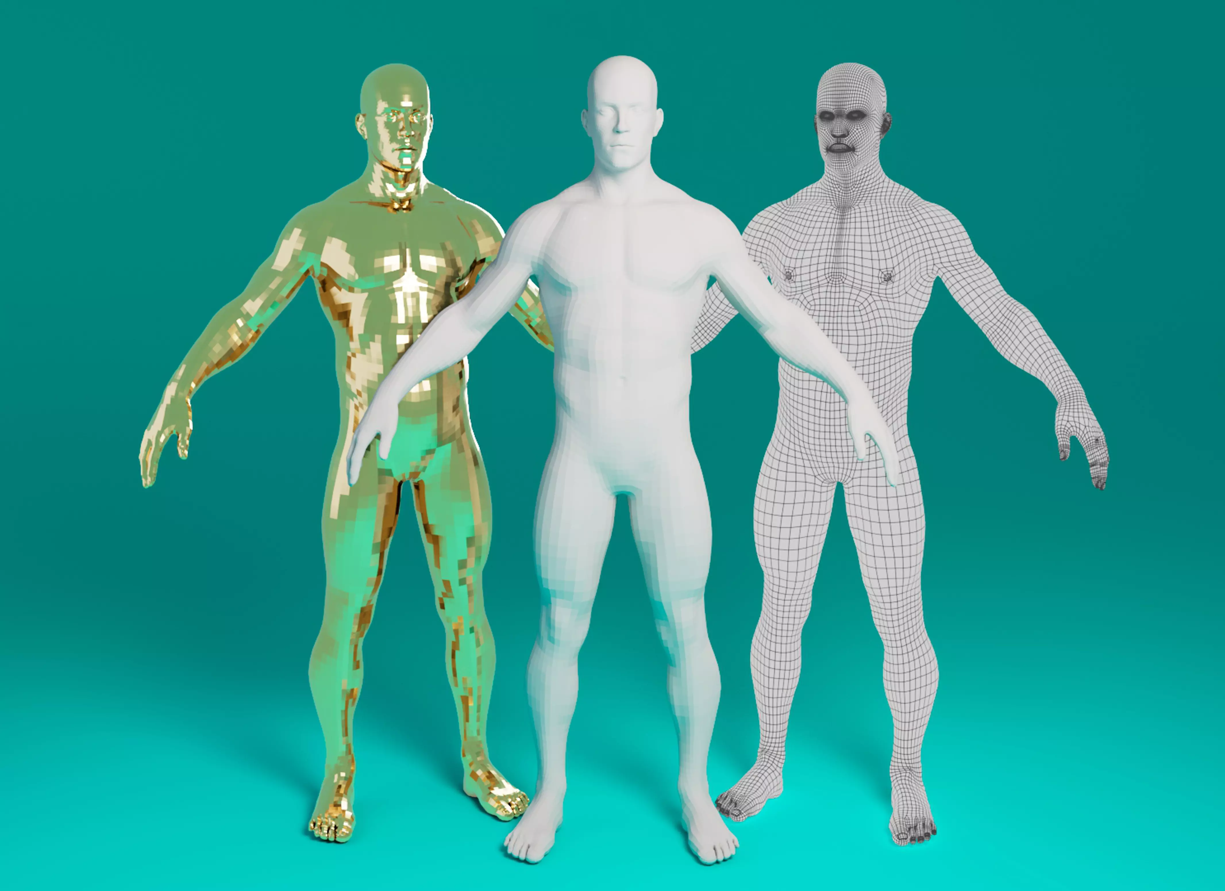 male Basemesh Low-poly 3D model