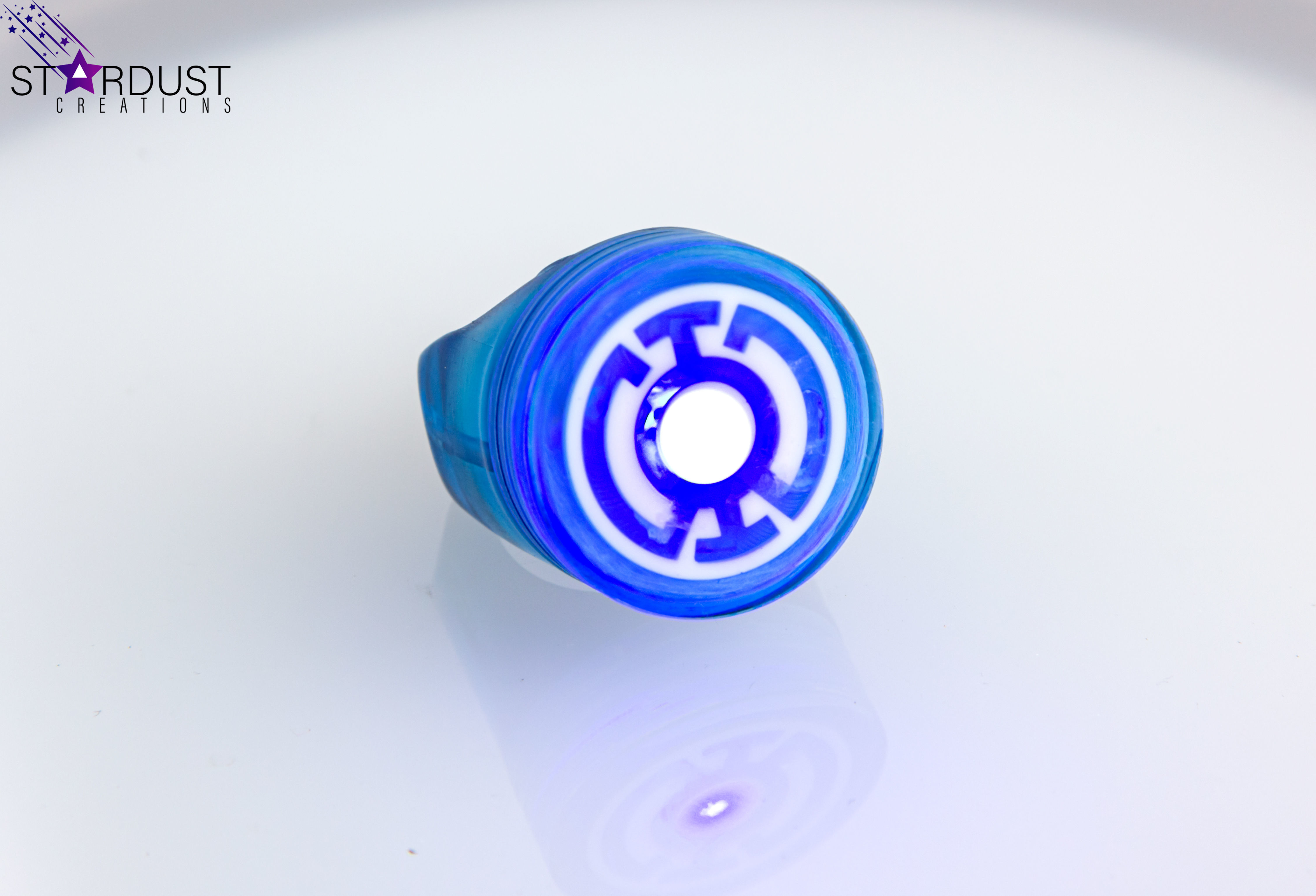 Blue Lantern Ring with LED light 3D print model_3