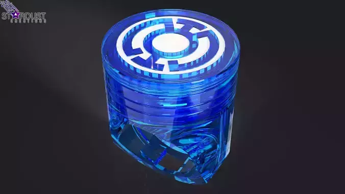 Blue Lantern Ring with LED light 3D print model