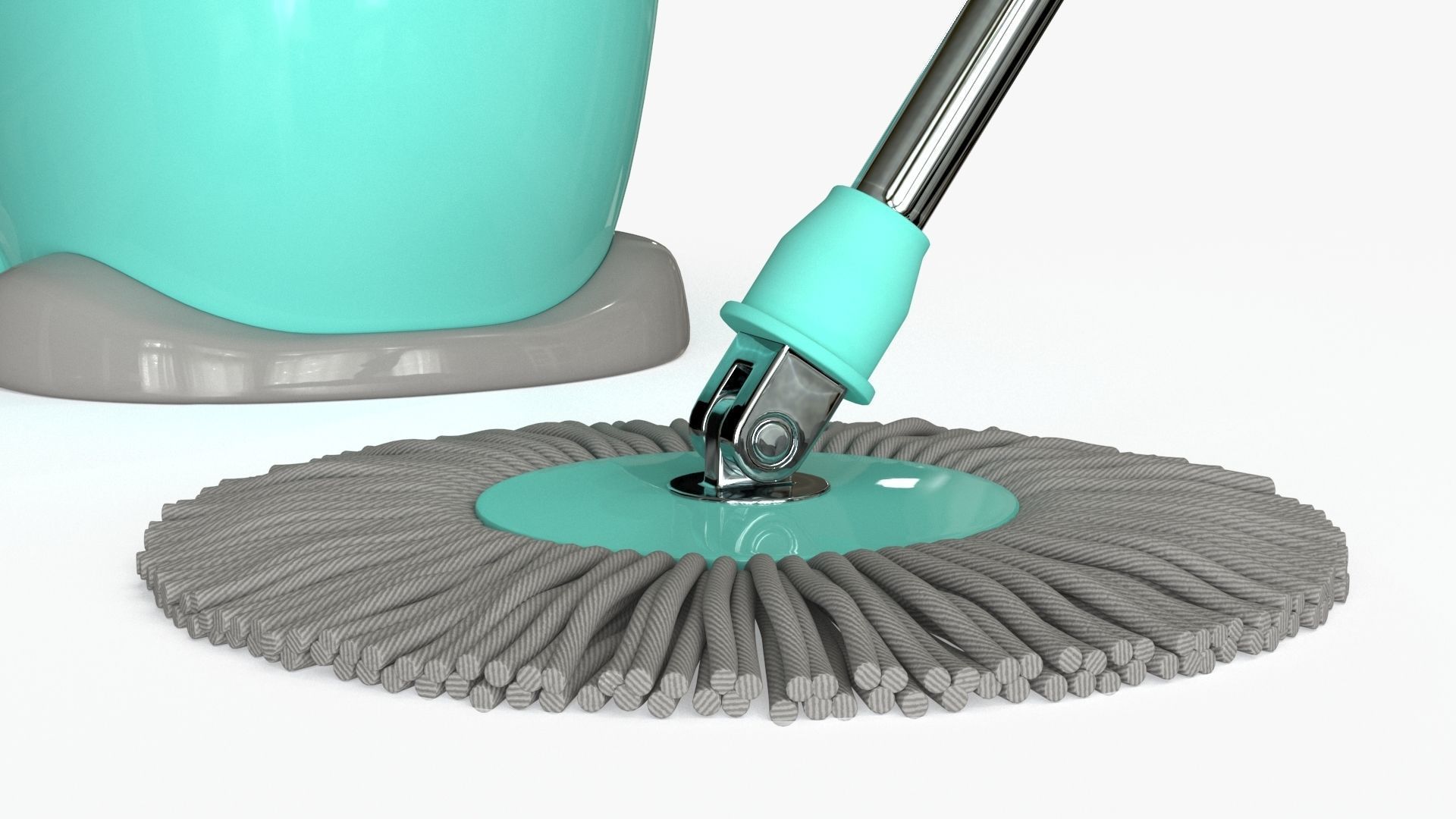 Mop And Bucket Low-poly 3D model_14