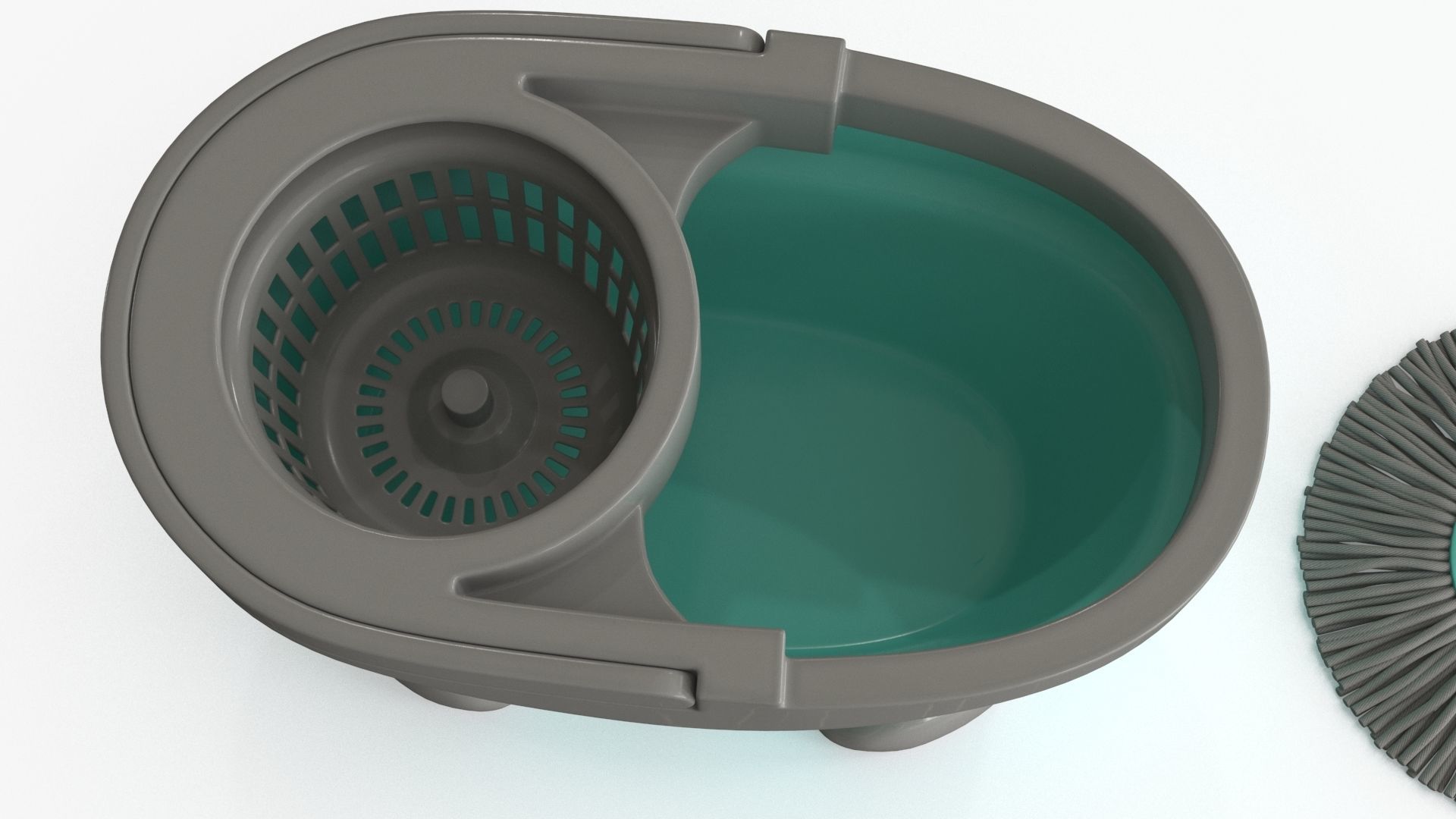 Mop And Bucket Low-poly 3D model_13