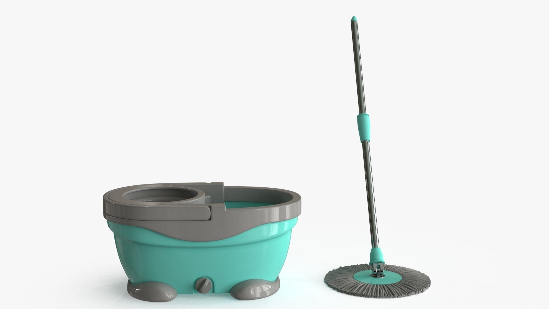Mop And Bucket Low-poly 3D model_11