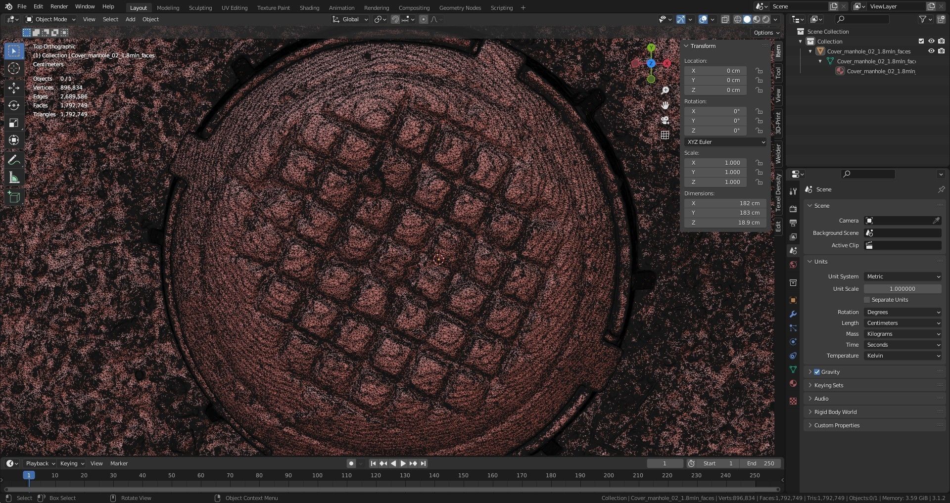 Cover manhole 02 high-poly 3D model_21