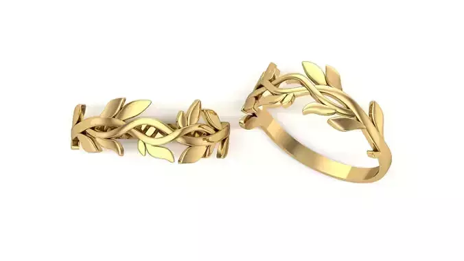 Leaf ladies ring  3D print model