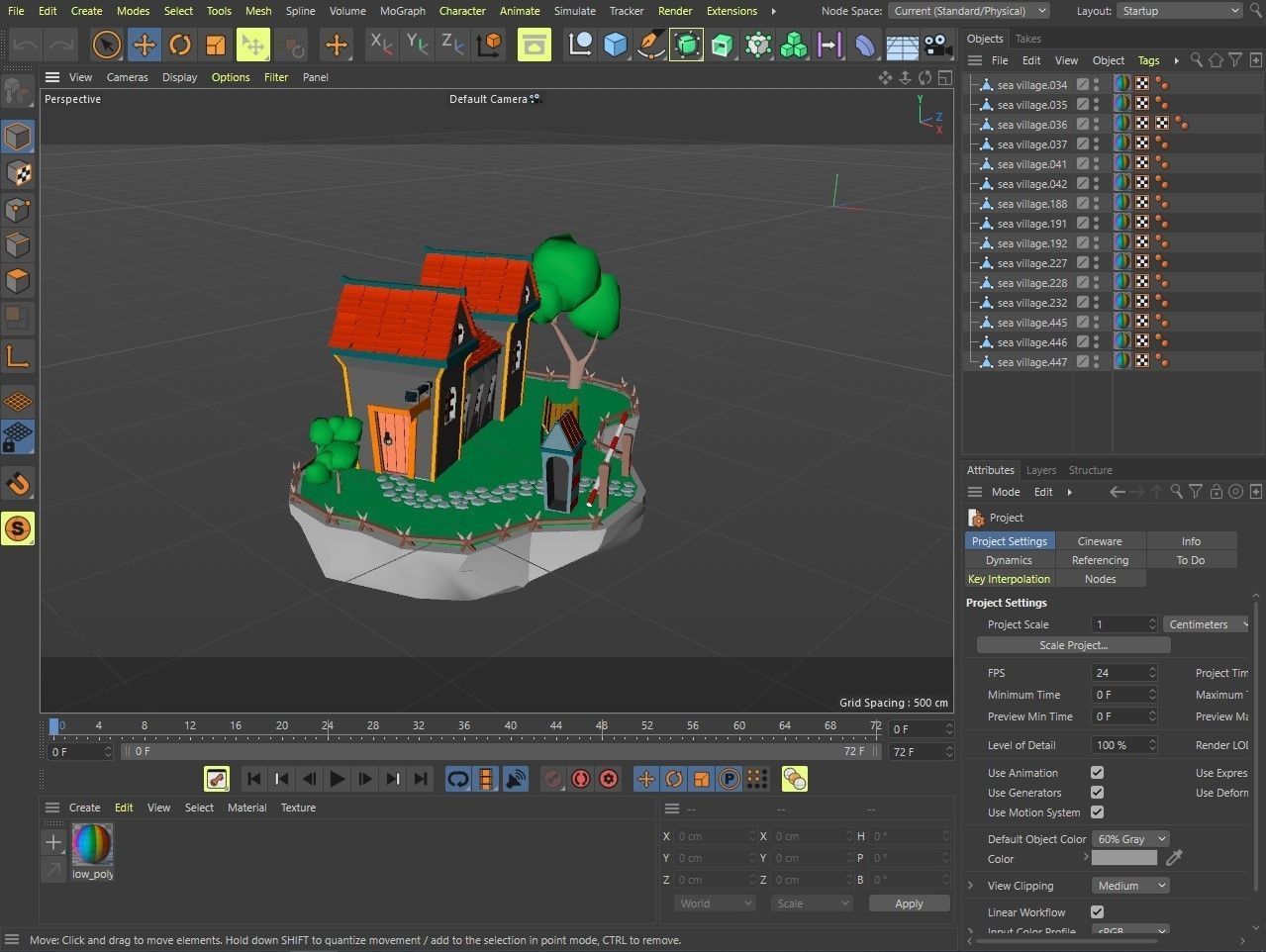 island 4 with house Low-poly 3D model_8