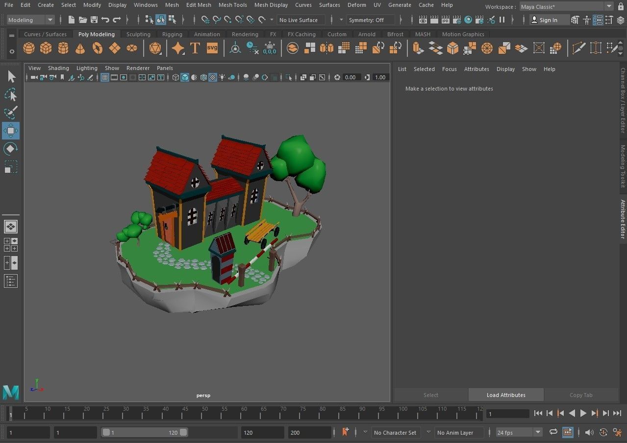island 4 with house Low-poly 3D model_7