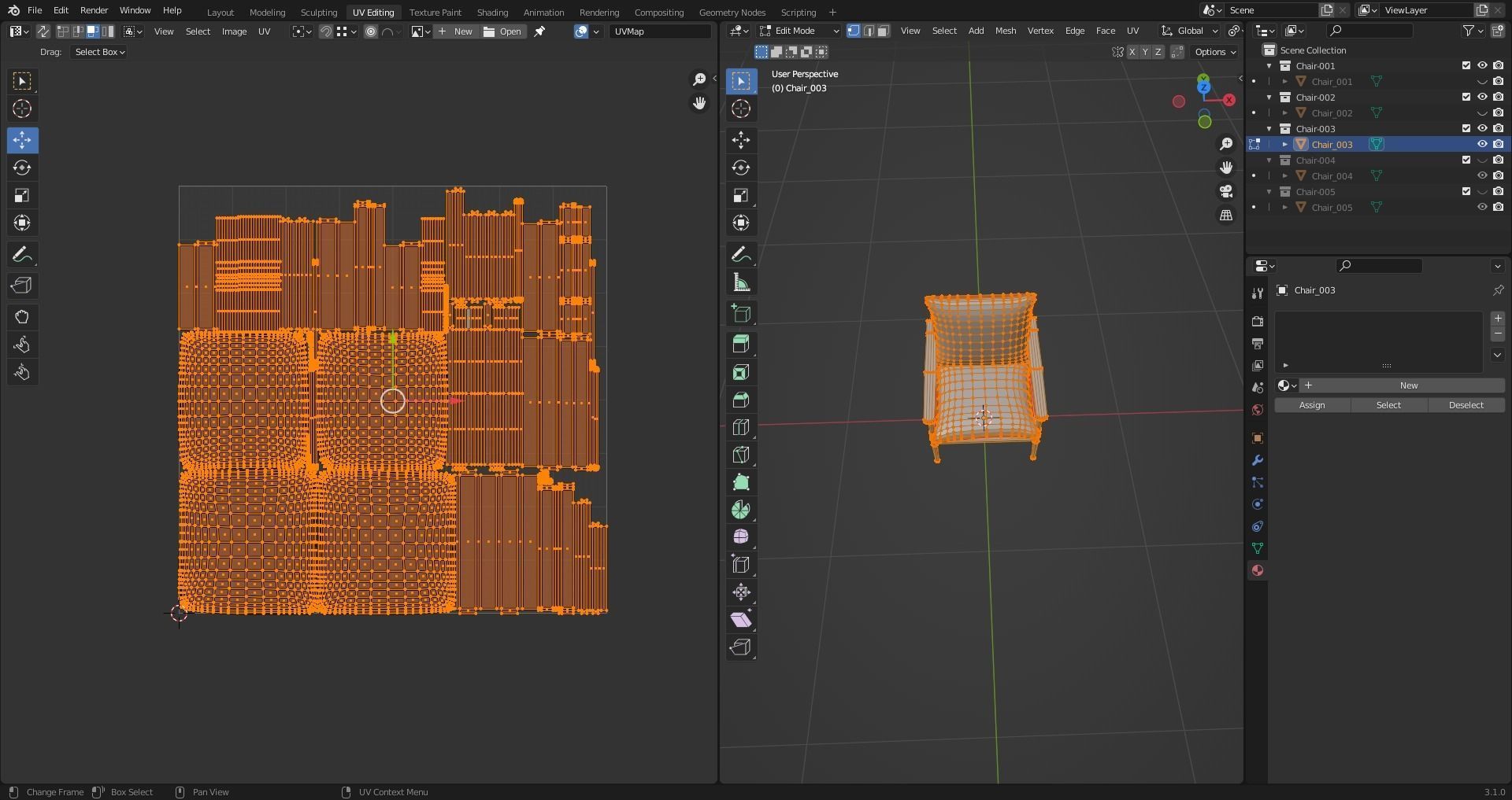 Low Poly Chairs  - Unreal - Unity - Blender Free low-poly 3D model_21