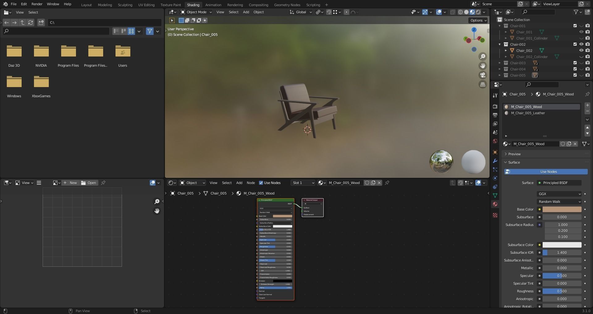 Low Poly Chairs  - Unreal - Unity - Blender Free low-poly 3D model_25
