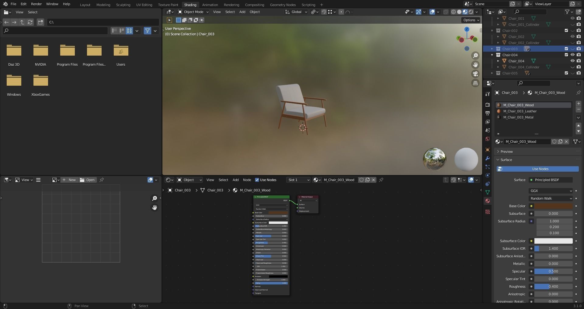 Low Poly Chairs  - Unreal - Unity - Blender Free low-poly 3D model_27
