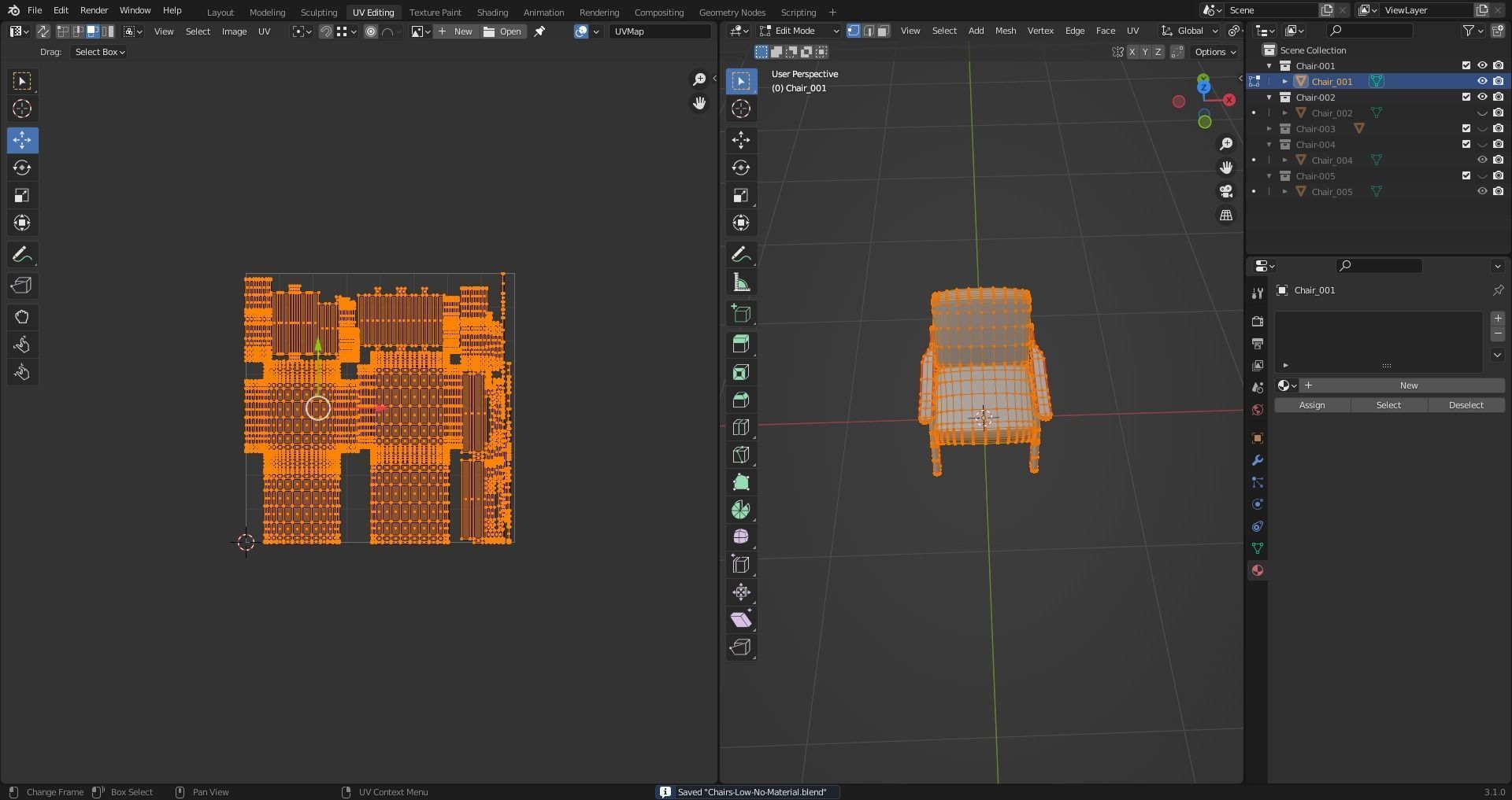 Low Poly Chairs  - Unreal - Unity - Blender Free low-poly 3D model_19