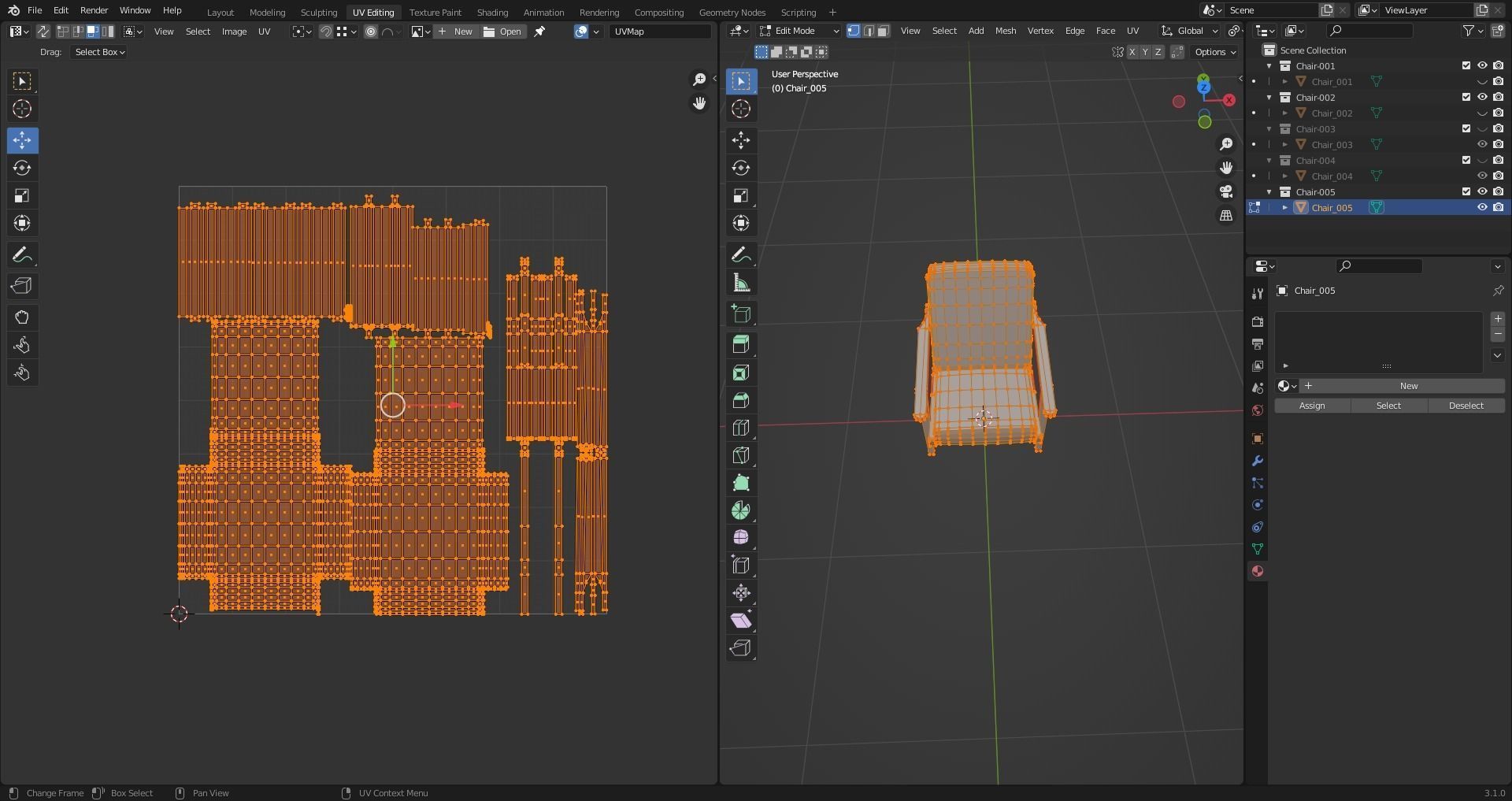 Low Poly Chairs  - Unreal - Unity - Blender Free low-poly 3D model_23