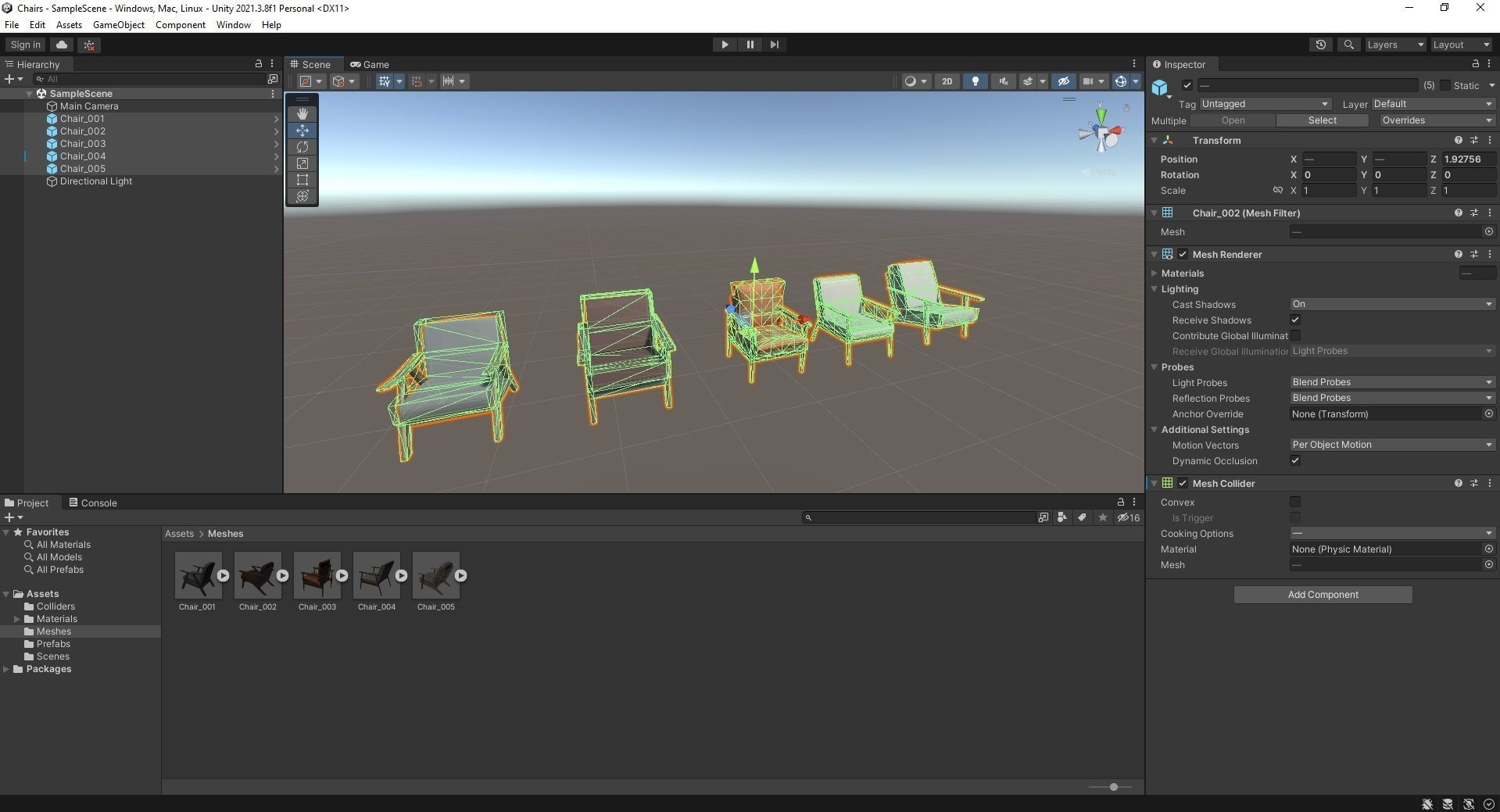 Low Poly Chairs  - Unreal - Unity - Blender Free low-poly 3D model_30