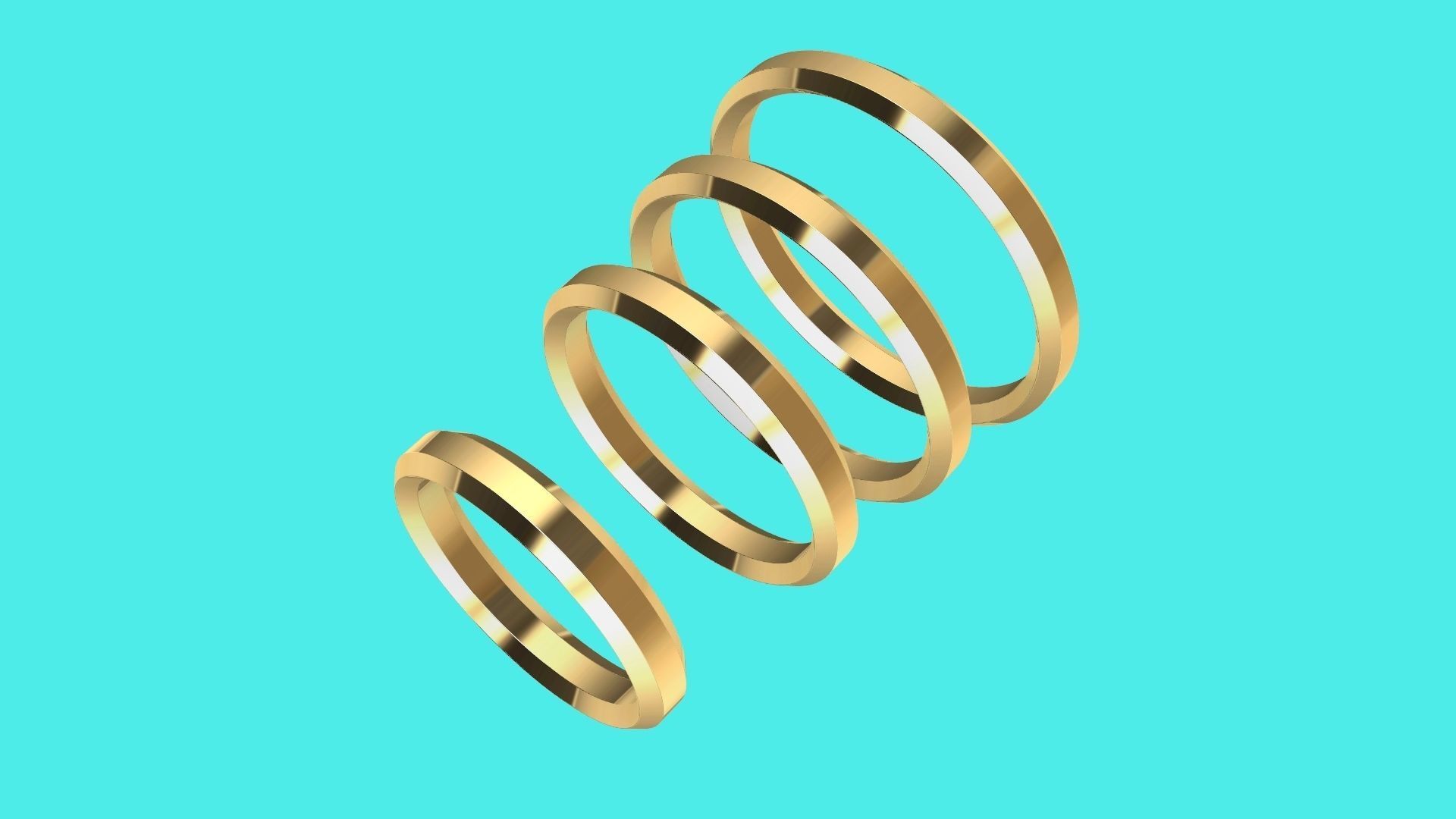 4 sizes wedding band 009 stl verified 3D print model_3