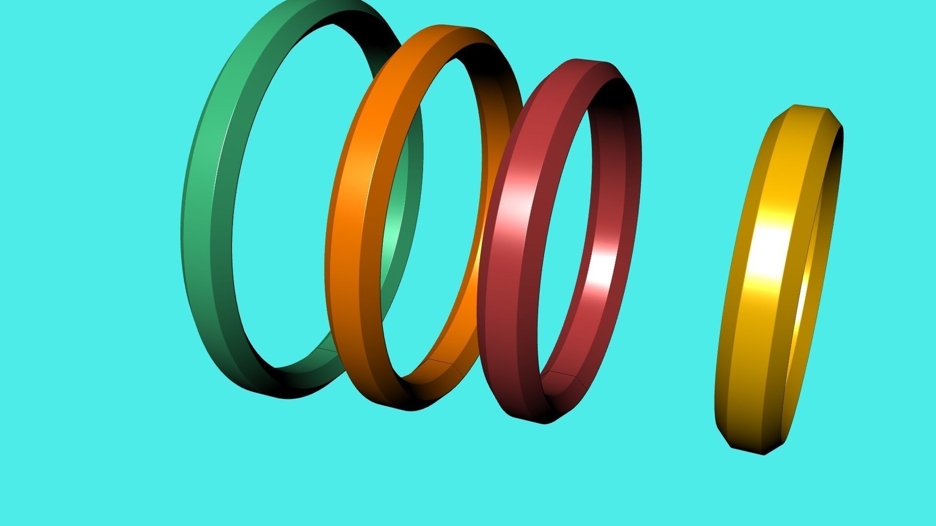 4 sizes wedding band 009 stl verified 3D print model_50