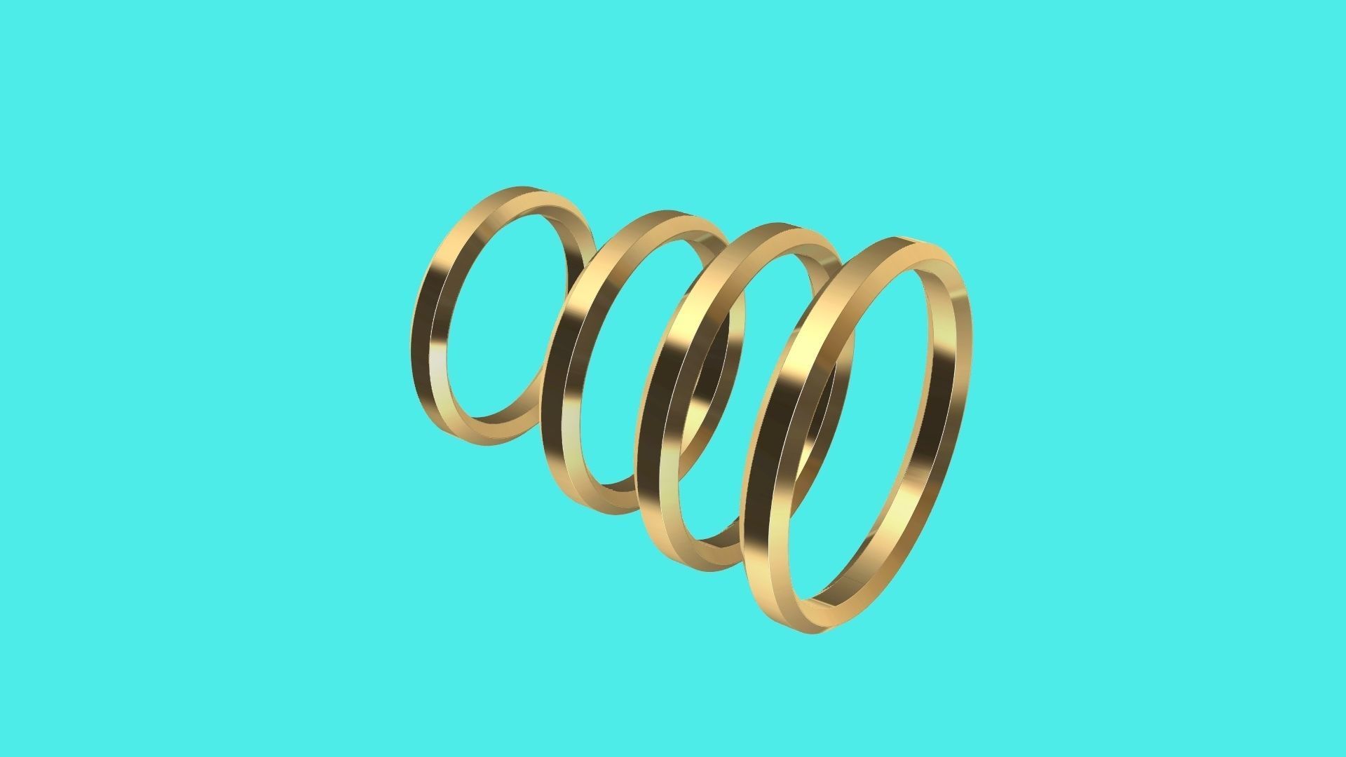 4 sizes wedding band 009 stl verified 3D print model_14
