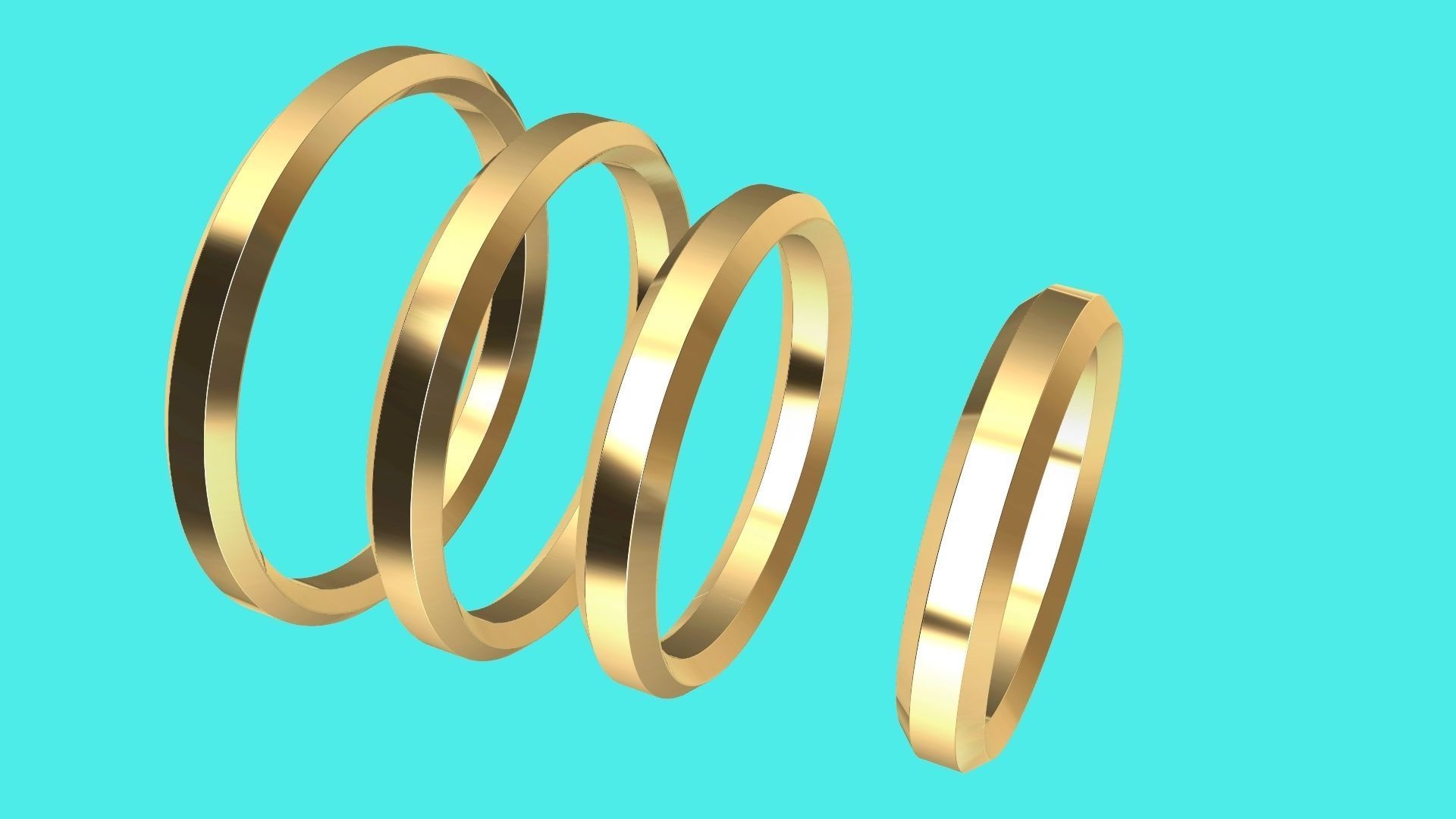 4 sizes wedding band 009 stl verified 3D print model_20