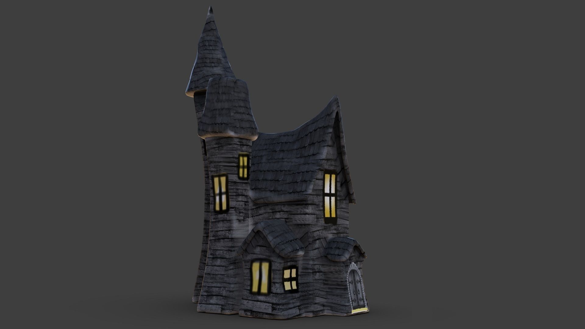 Haunted House Toon Low-poly 3D model_3