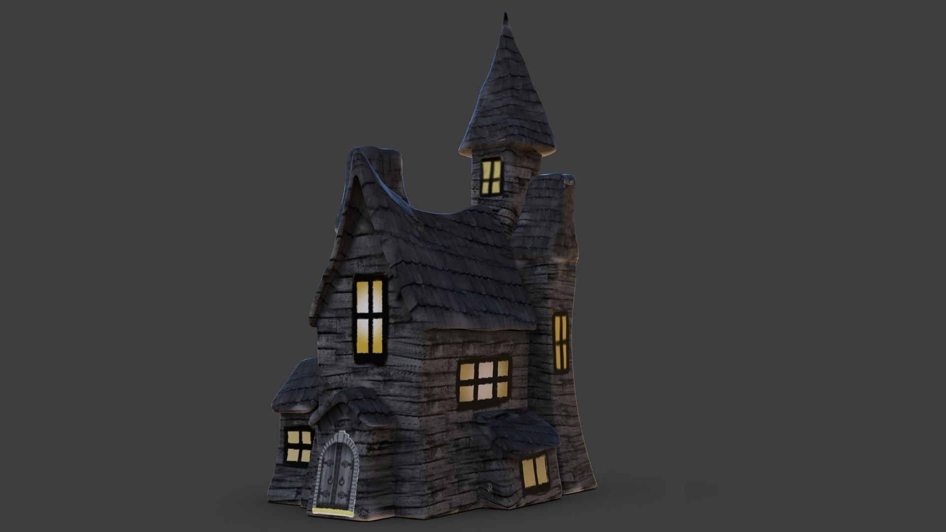 Haunted House Toon Low-poly 3D model_4