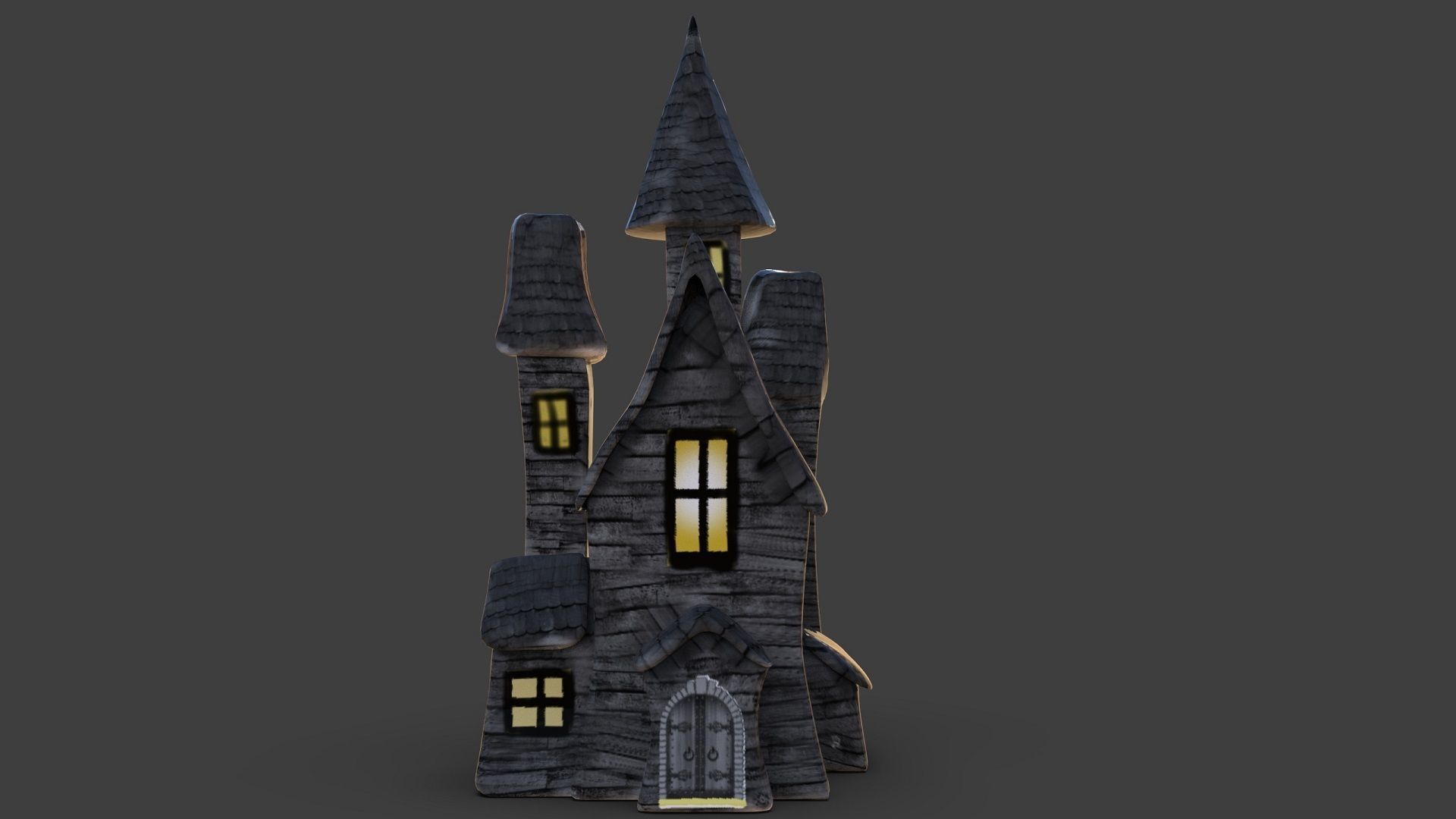 Haunted House Toon Low-poly 3D model_2