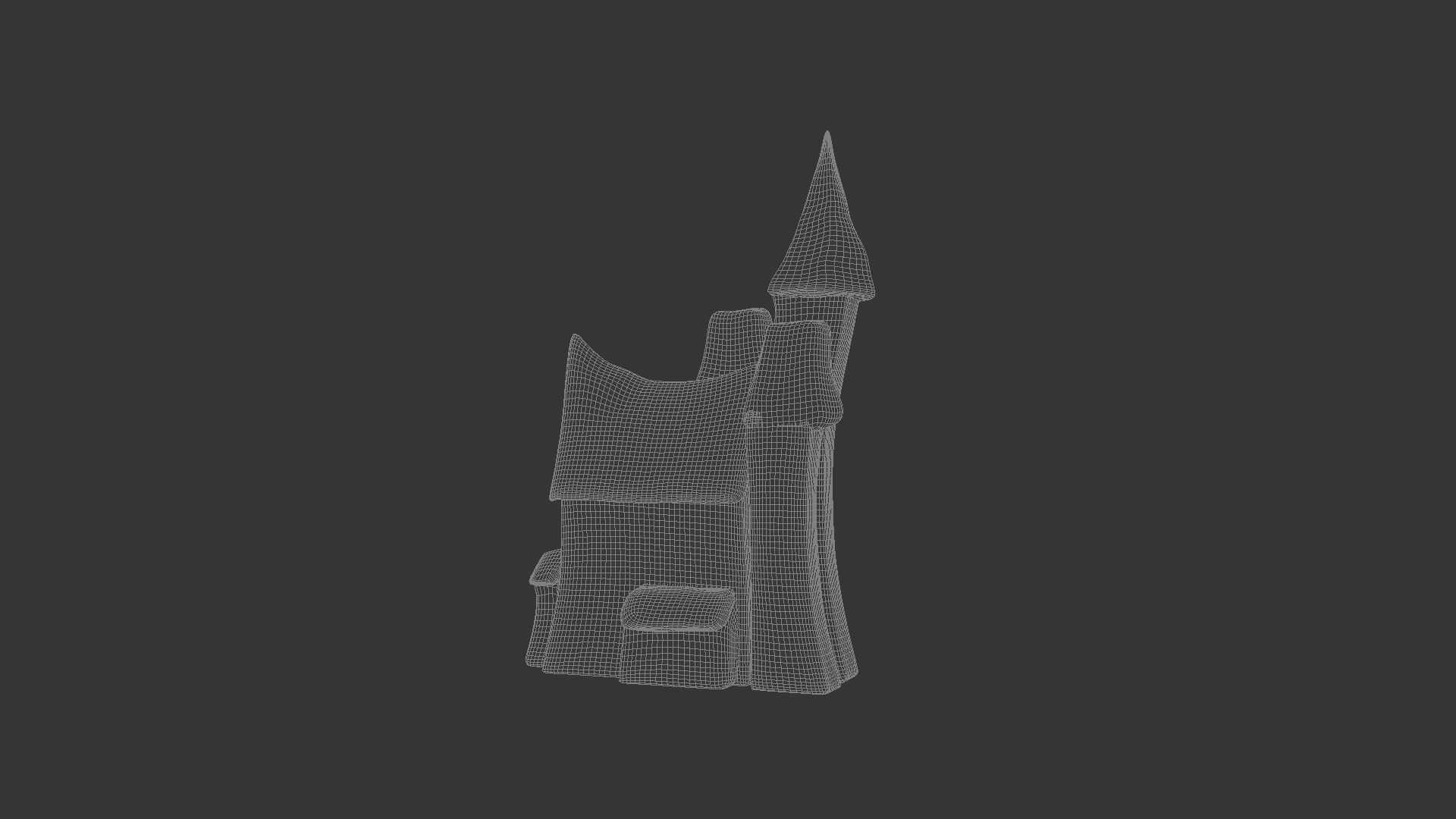 Haunted House Toon Low-poly 3D model_6