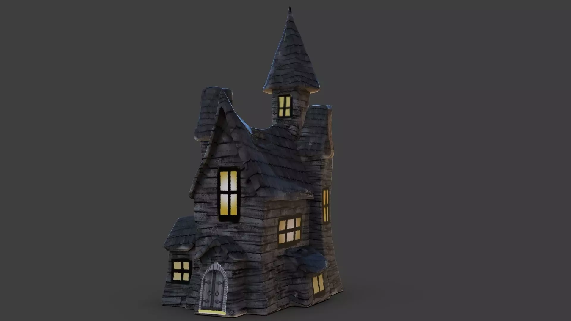 Haunted House Toon Low-poly 3D model_0