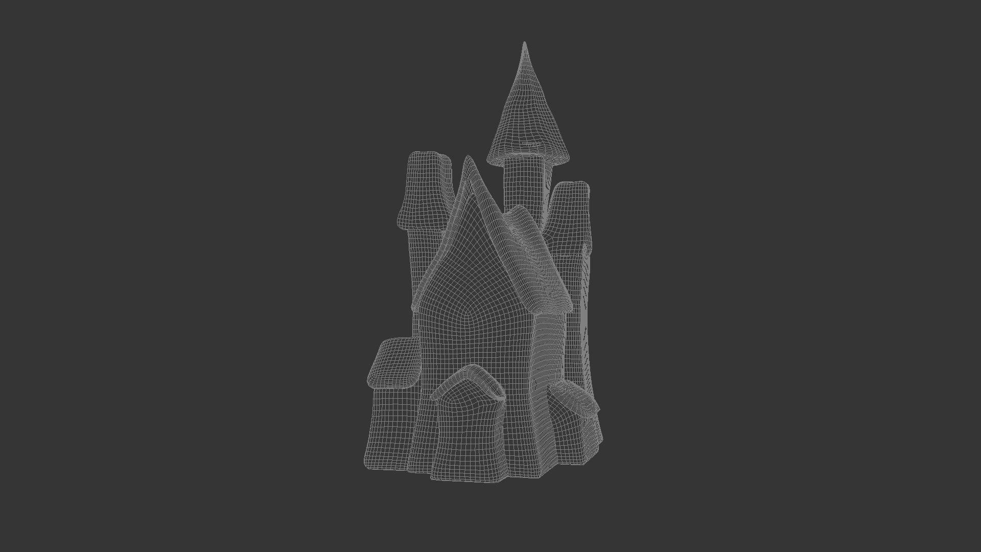 Haunted House Toon Low-poly 3D model_5