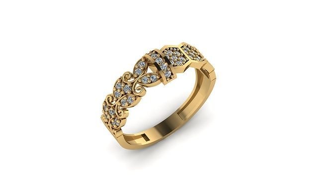 wedding Ring cocktail gemstone printable collection B 001 3D print model
