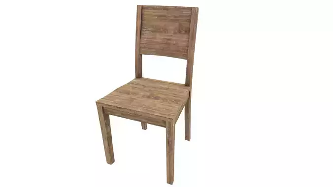 Vintage Wooden Chair 3D Model VR