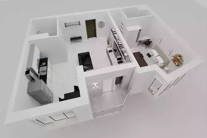 Apartment Floor Plan Free 3D model