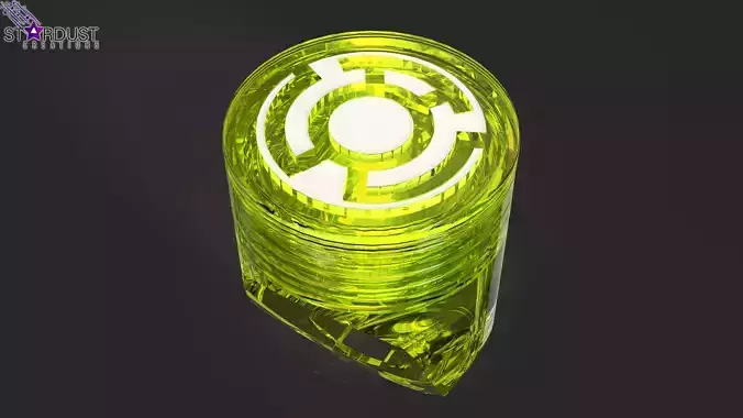 Yellow Lantern Ring Sinestro corps with LED light 3D print model