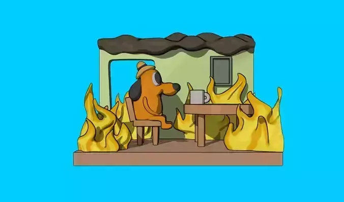 THIS IS FINE - MEME FIGURE 3D print model