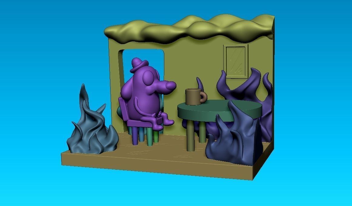 THIS IS FINE - MEME FIGURE 3D print model_8