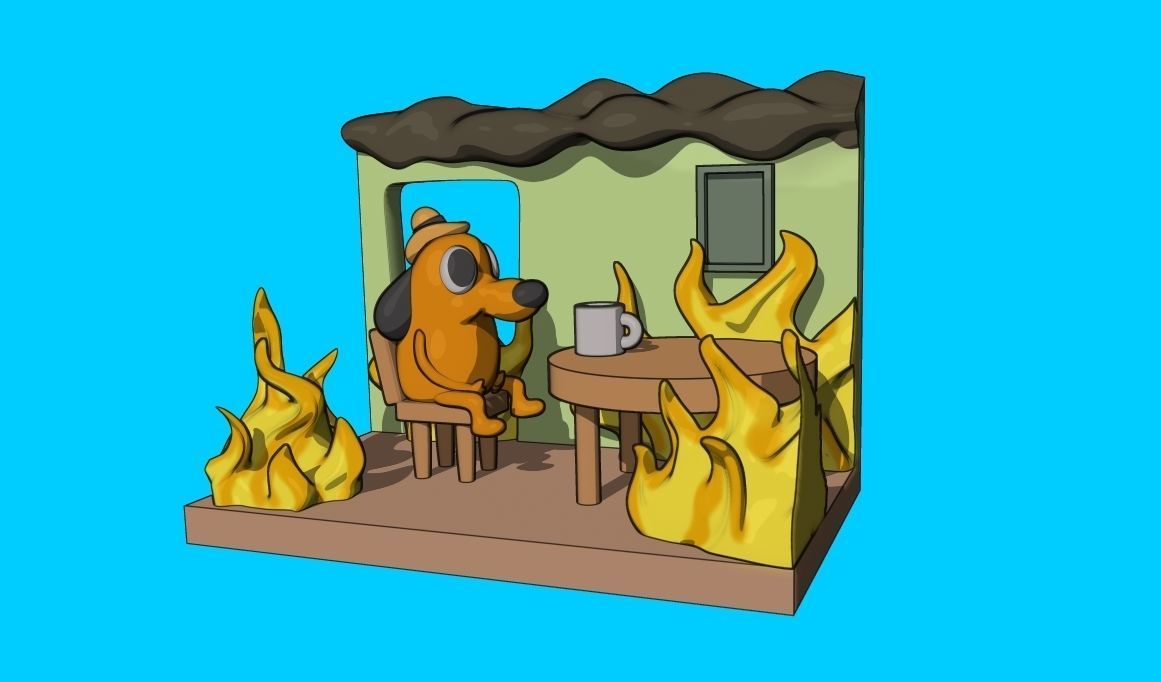 THIS IS FINE - MEME FIGURE 3D print model_9