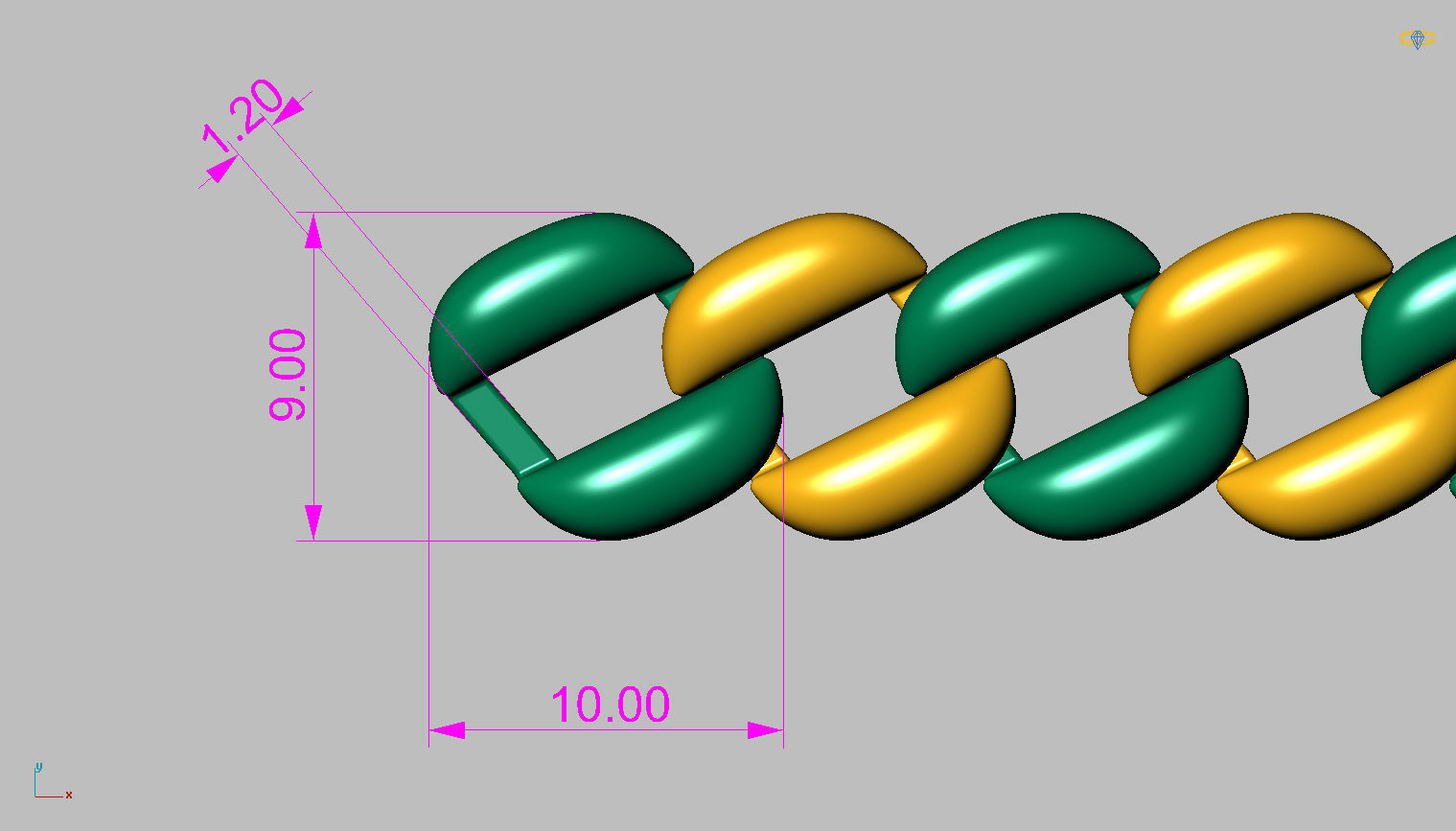 Grumet Cuban Chain with Drawer Lock 3D print model_15