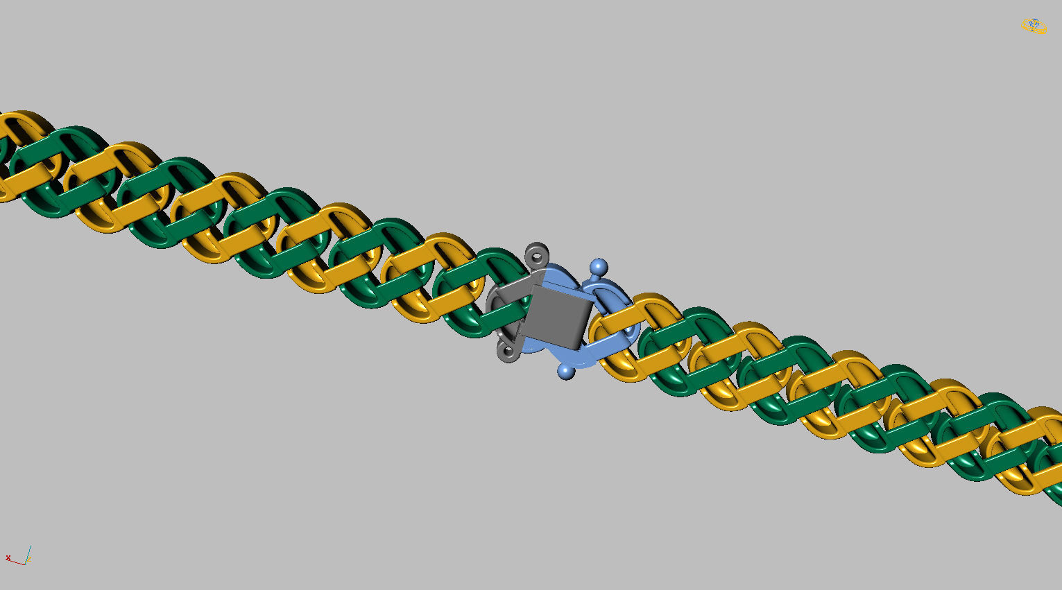 Grumet Cuban Chain with Drawer Lock 3D print model_5