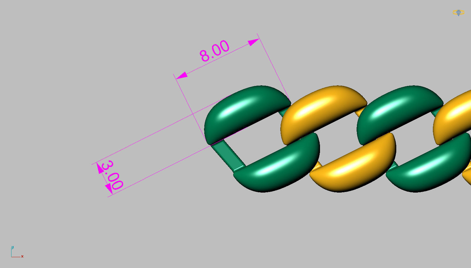 Grumet Cuban Chain with Drawer Lock 3D print model_14