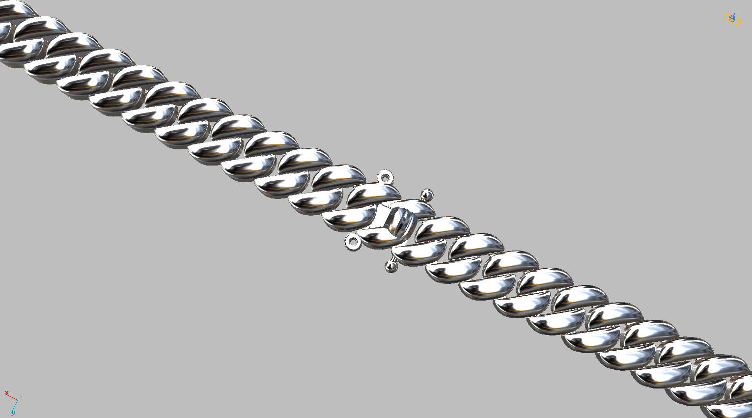 Grumet Cuban Chain with Drawer Lock 3D print model_3