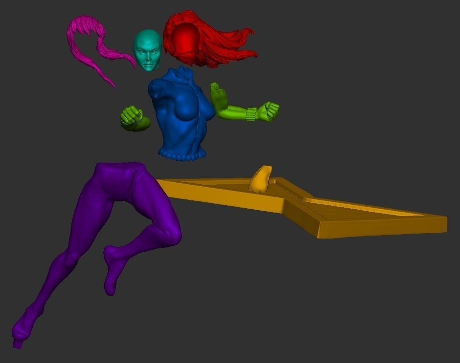 Black widow 1970 comics statue Ready to print 1-8 scale 3D print 3D print model_2