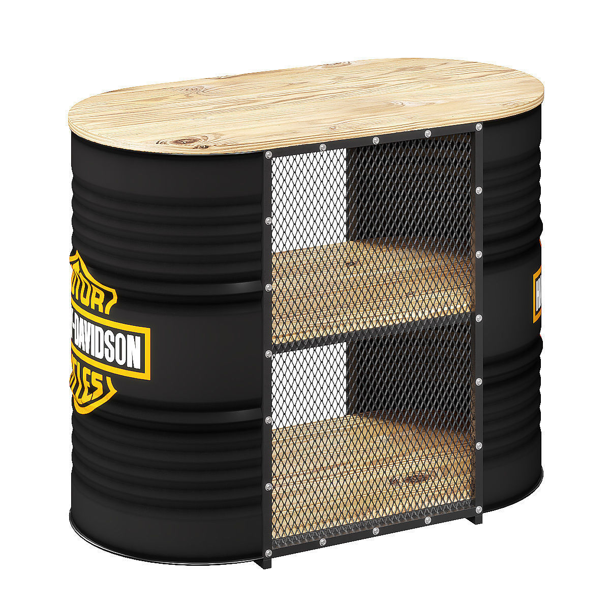 Barrel reception desk 3D model_7