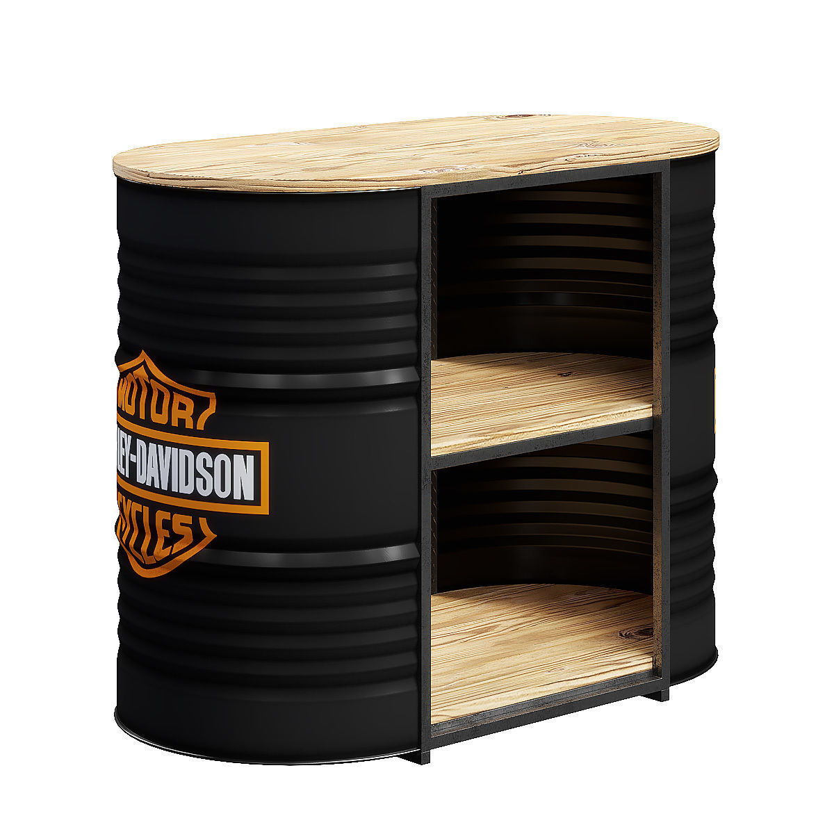 Barrel reception desk 3D model_5