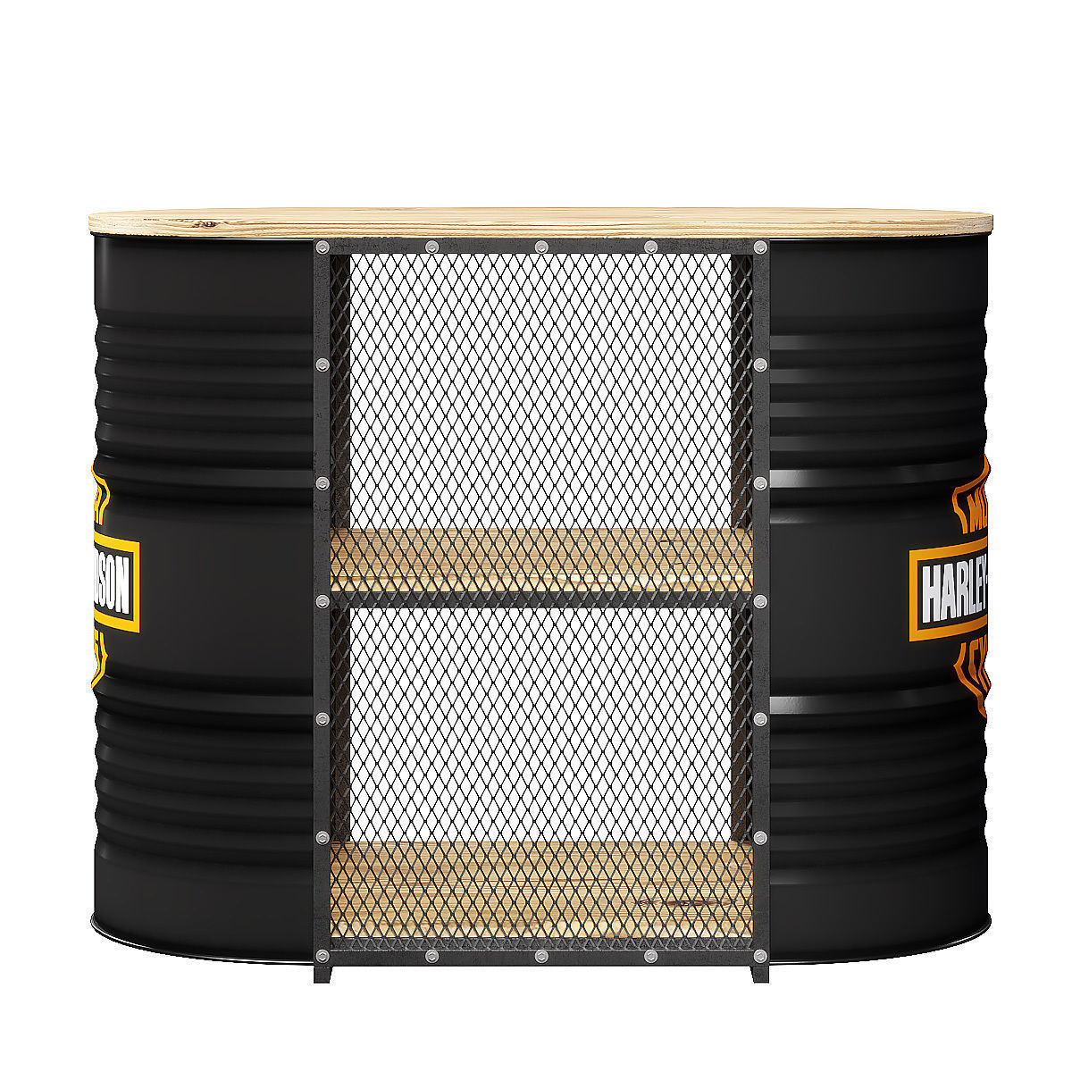 Barrel reception desk 3D model_3