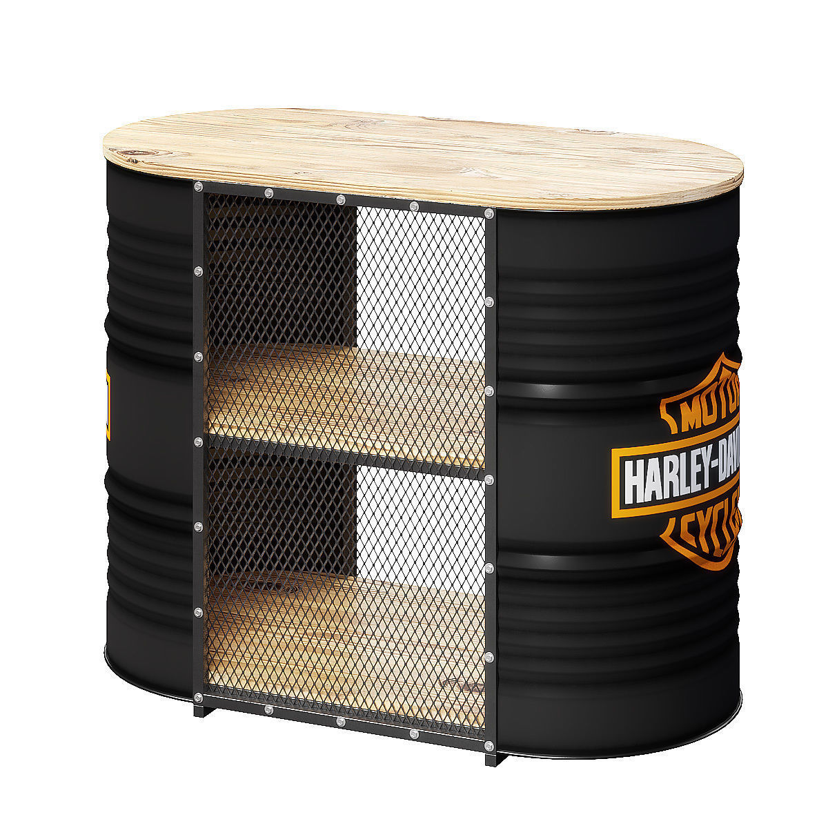 Barrel reception desk 3D model_1